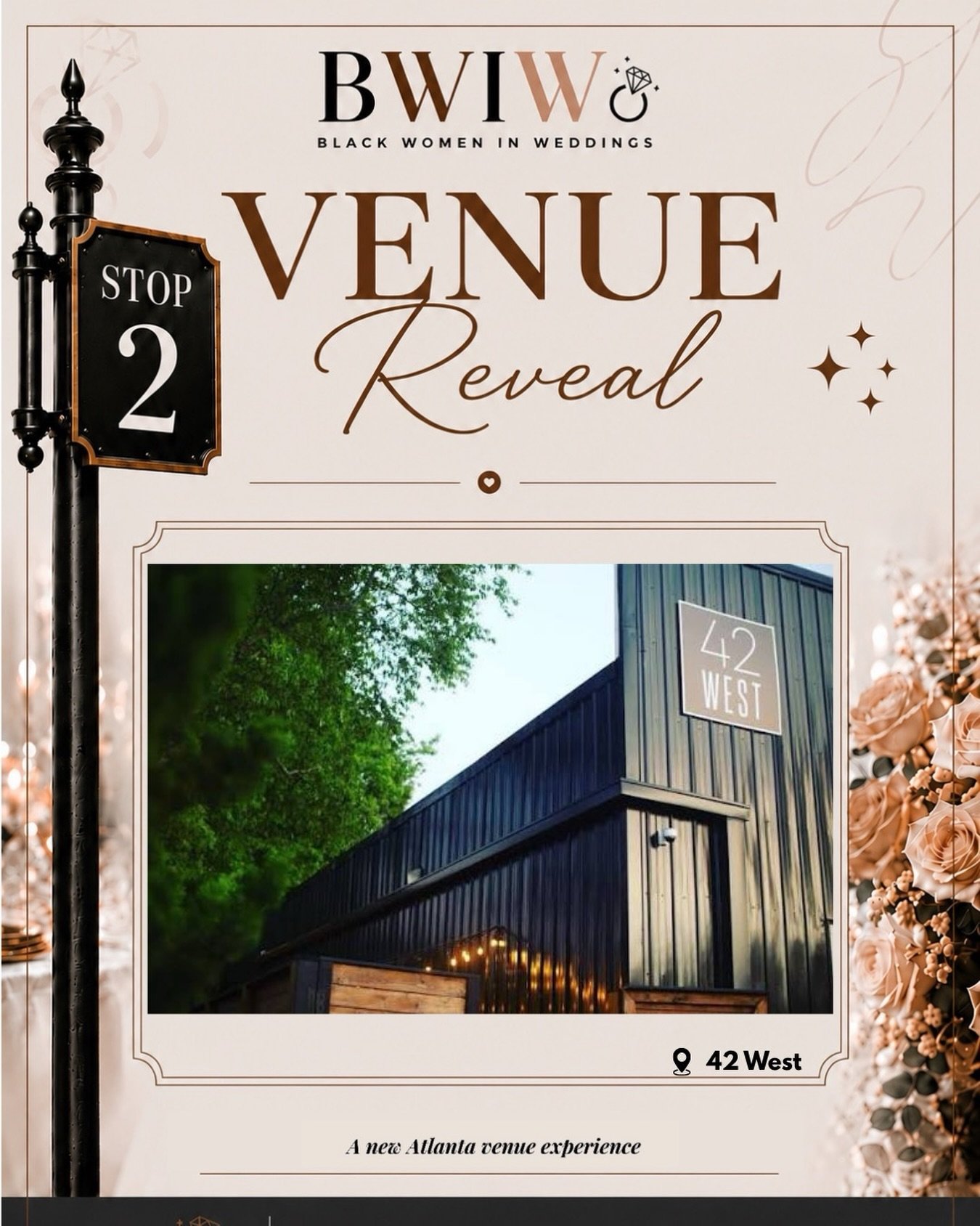 VENUE REVEAL ✨ Stop 2: 42 West

Our next featured venue for the Black Women In Weddings Venue Experience is 42 West! @42westentertainmentgroup 

Located in Atlanta, 42 West offers a modern, industrial setting designed for celebrations that call for s