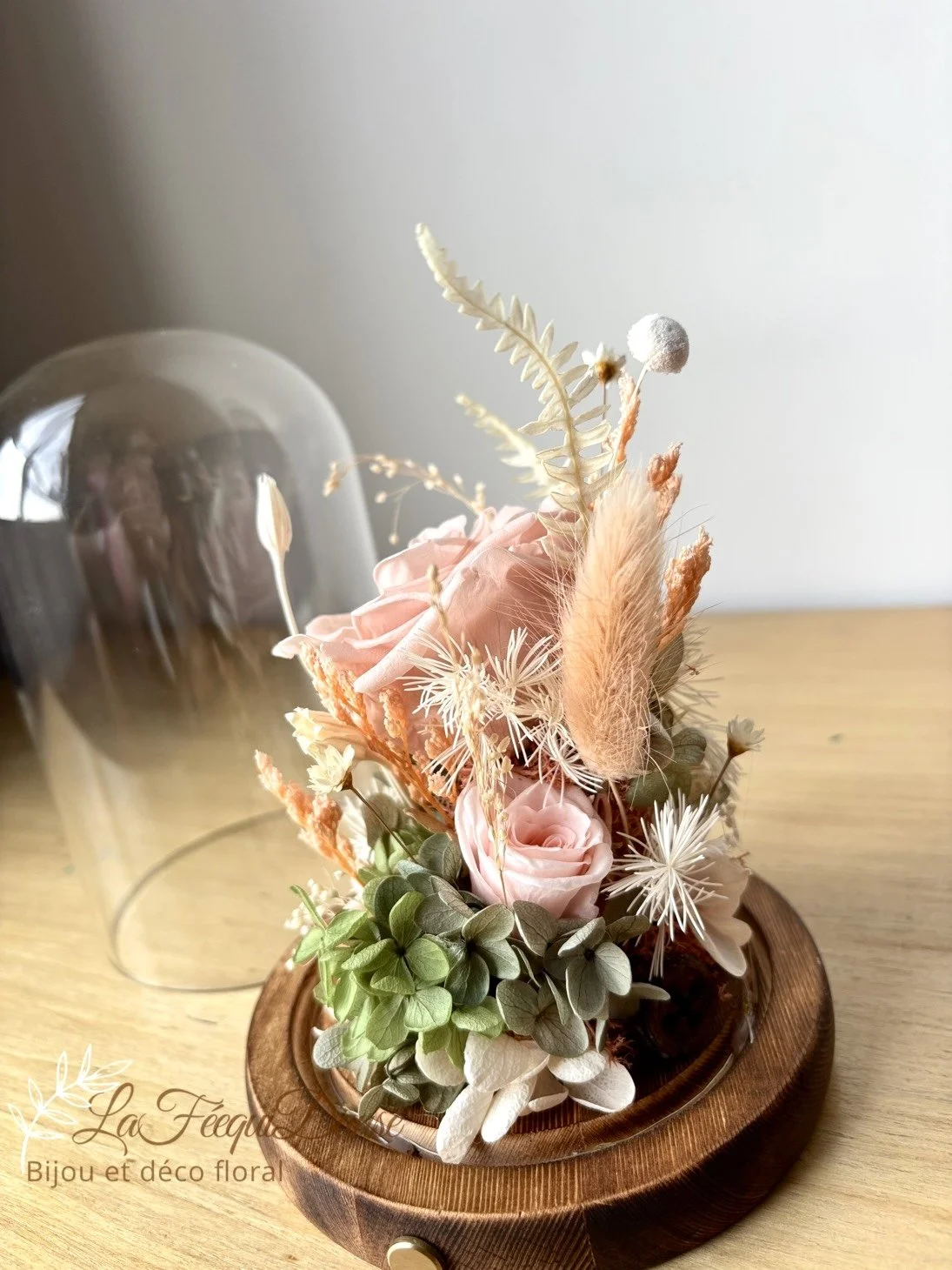preserved flower glass dome LED blush rose 5.jpg