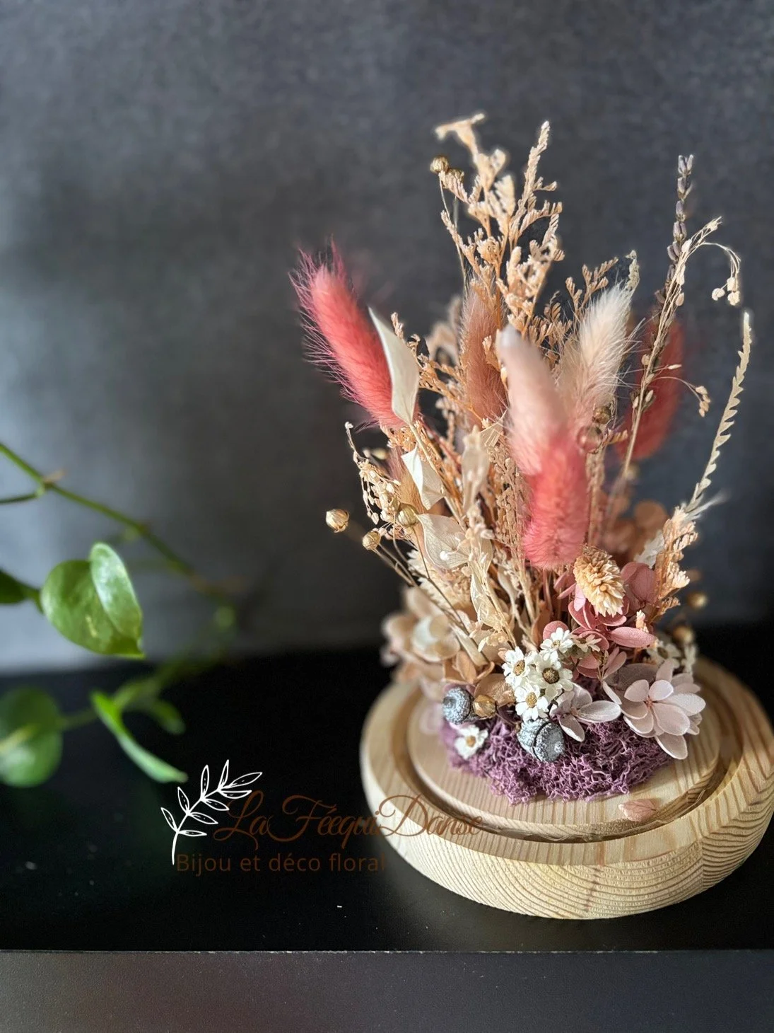 preserved flower LED glass dome 4.JPG