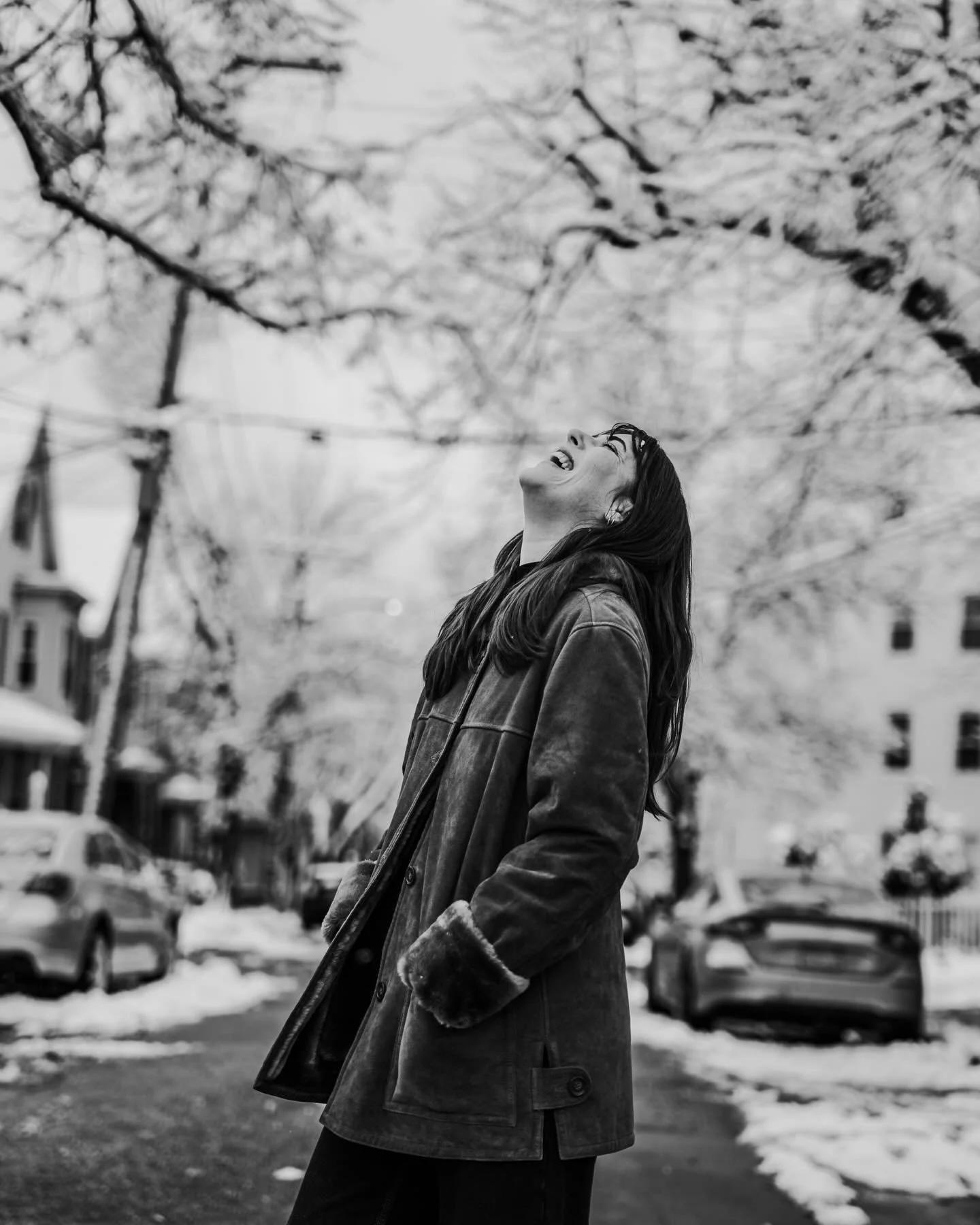 Halsey on a snow day somewhere in Somerville ❄️