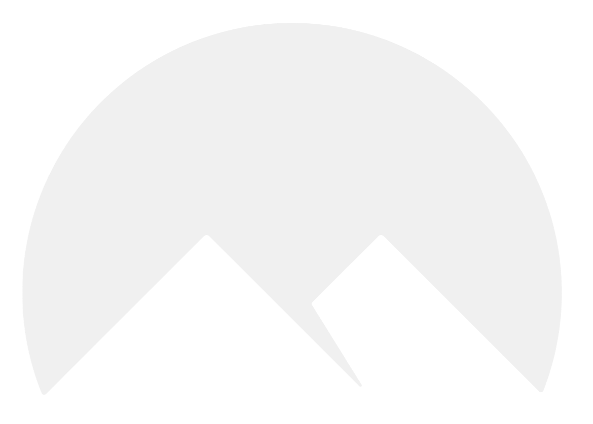 Black mountains with a large gray circle behind them, representing a stylized landscape.