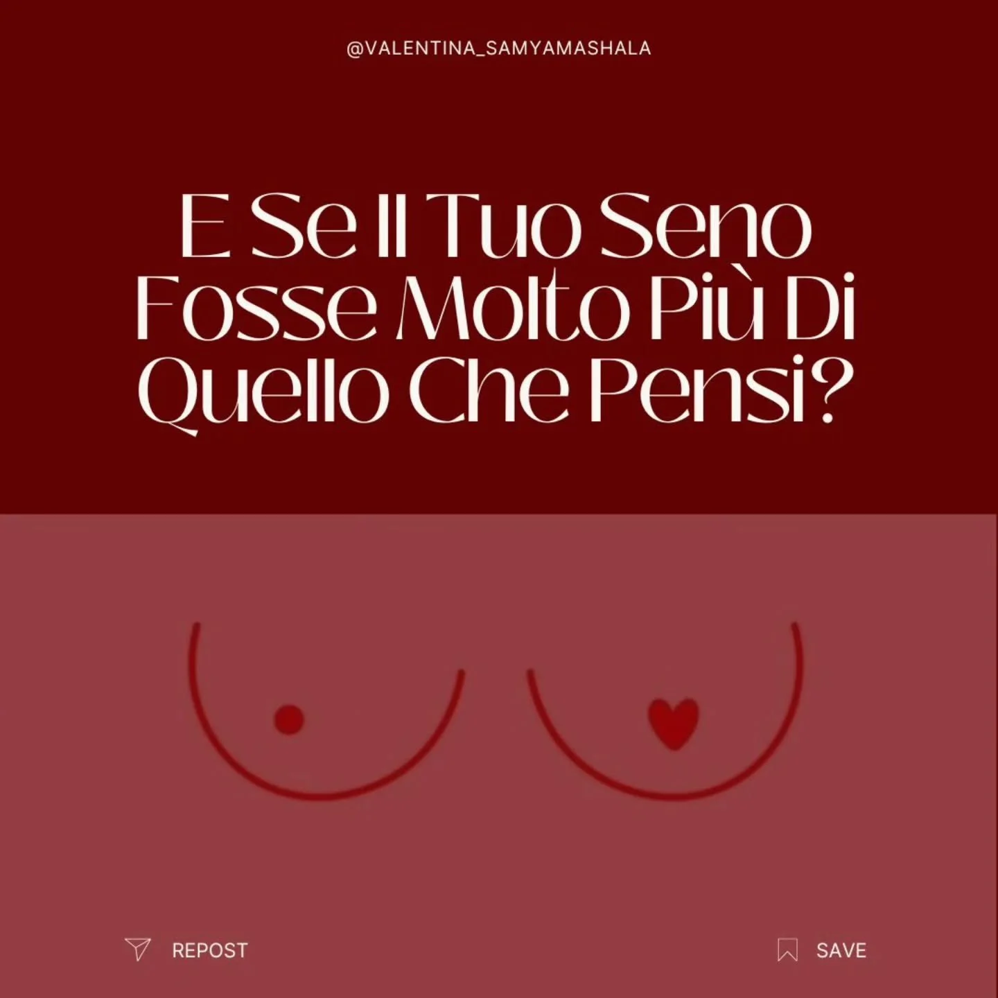 Domani, 19 ottobre, il mondo si ferma per parlare di prevenzione del tumore al seno. Ed &egrave; giusto, necessario, vitale.&nbsp;Ma oggi voglio invitarti a un viaggio pi&ugrave; profondo. 

Il seno non &egrave; solo un organo da controllare, protegg
