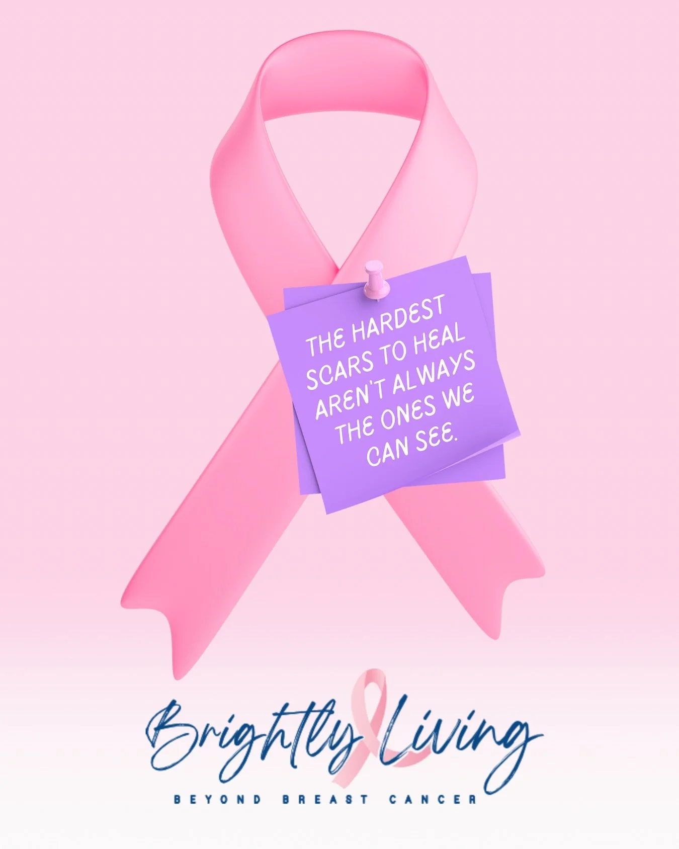 Pink ribbons remind us to care for our bodies, but it’s just as important to care for our mental health.
Breast cancer doesn’t end when treatment does. Those of you that know, the emotional healing takes time too. Anxiety, depression, an