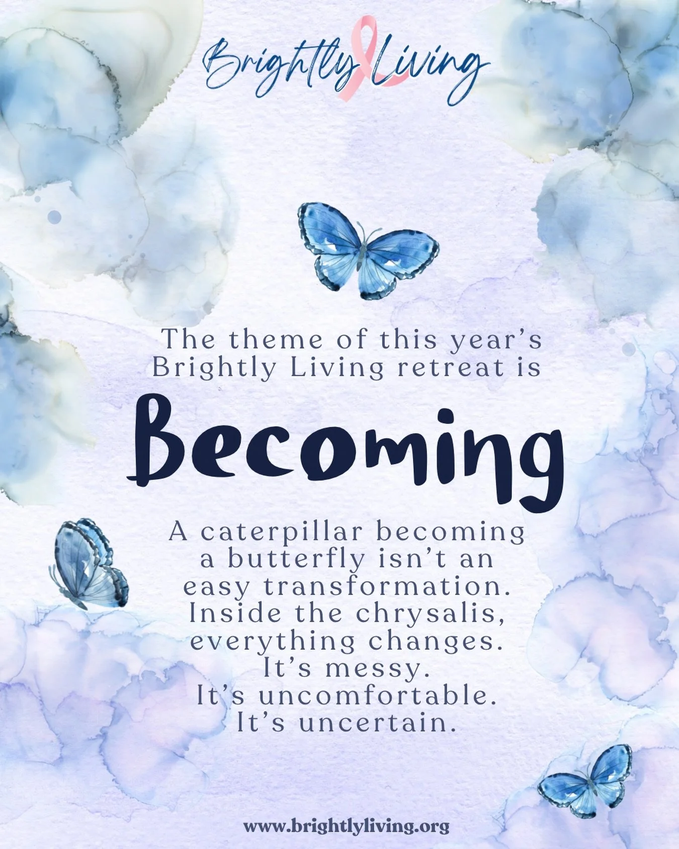 Many of us know what that kind of transformation feels like, right?

Whether you&rsquo;ve walked through cancer, grief, trauma, or a season that changed you, the process of becoming is not simple.

This retreat will give the space for women to pause 