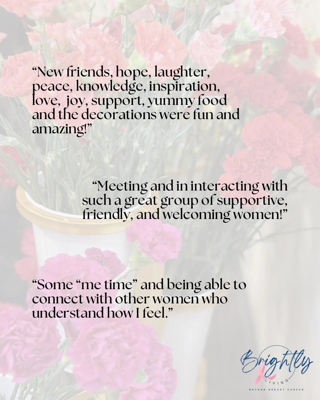 What women are saying about our retreats! 

One of the most meaningful parts of our Brightly Living retreats, is hearing how the experience impacts each woman who attend. These words come directly from the women who have spent the day connecting and 