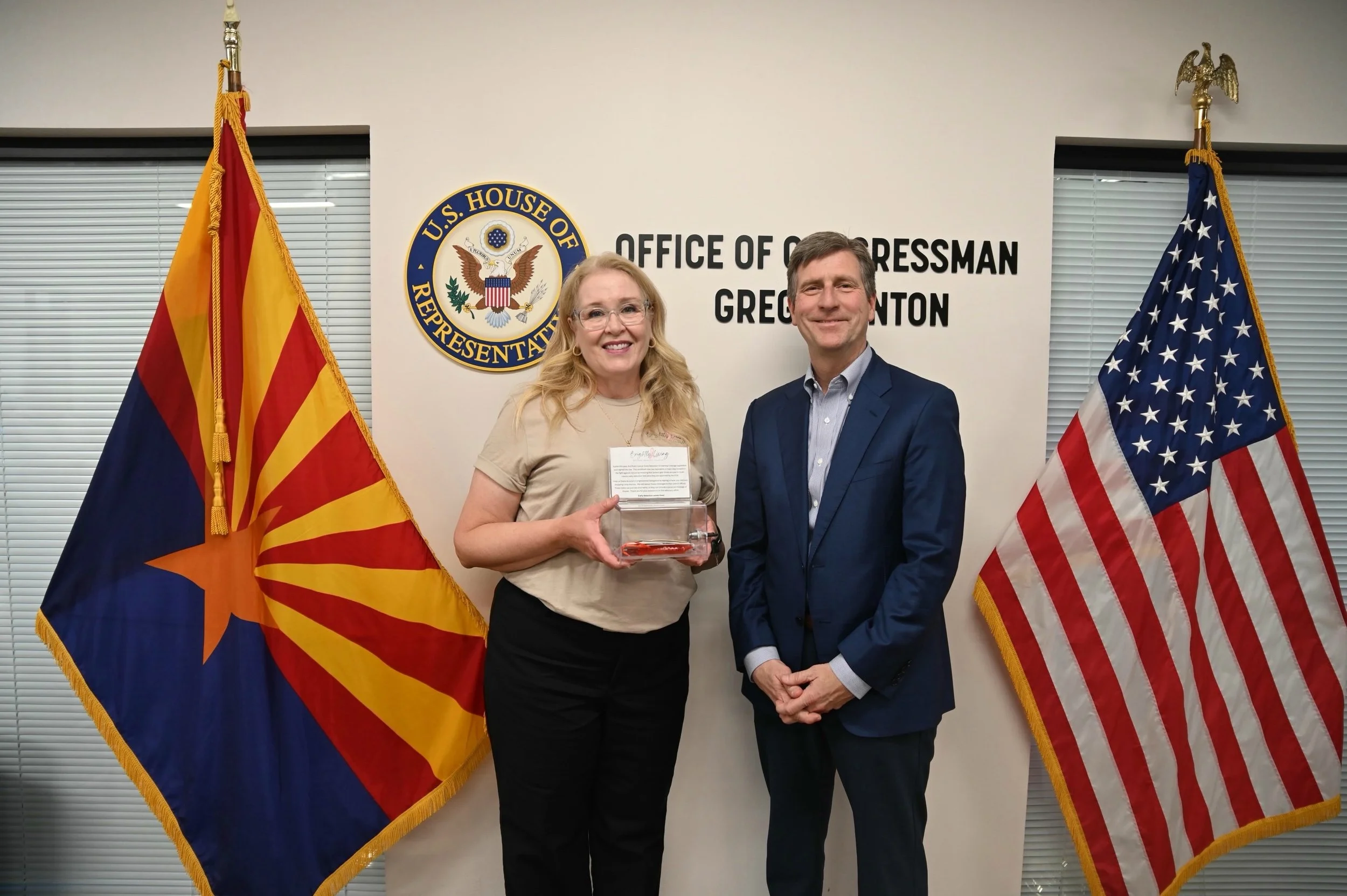 Brightly Living was honored to have our advisory board member, Stacy, represent our organization in a meeting with Congressman Greg Stanton to share more about the work we do to support women impacted by breast cancer and extend a
heartfelt thank you