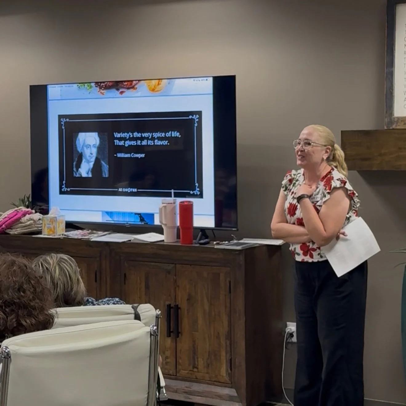 Last month at our support group, we had the privilege of hearing from our very own Stacy Fuller as she shared how she has learned to truly live in the moment. We talked about taking leaps of faith, and adding a little more variety to our lives.

Stac