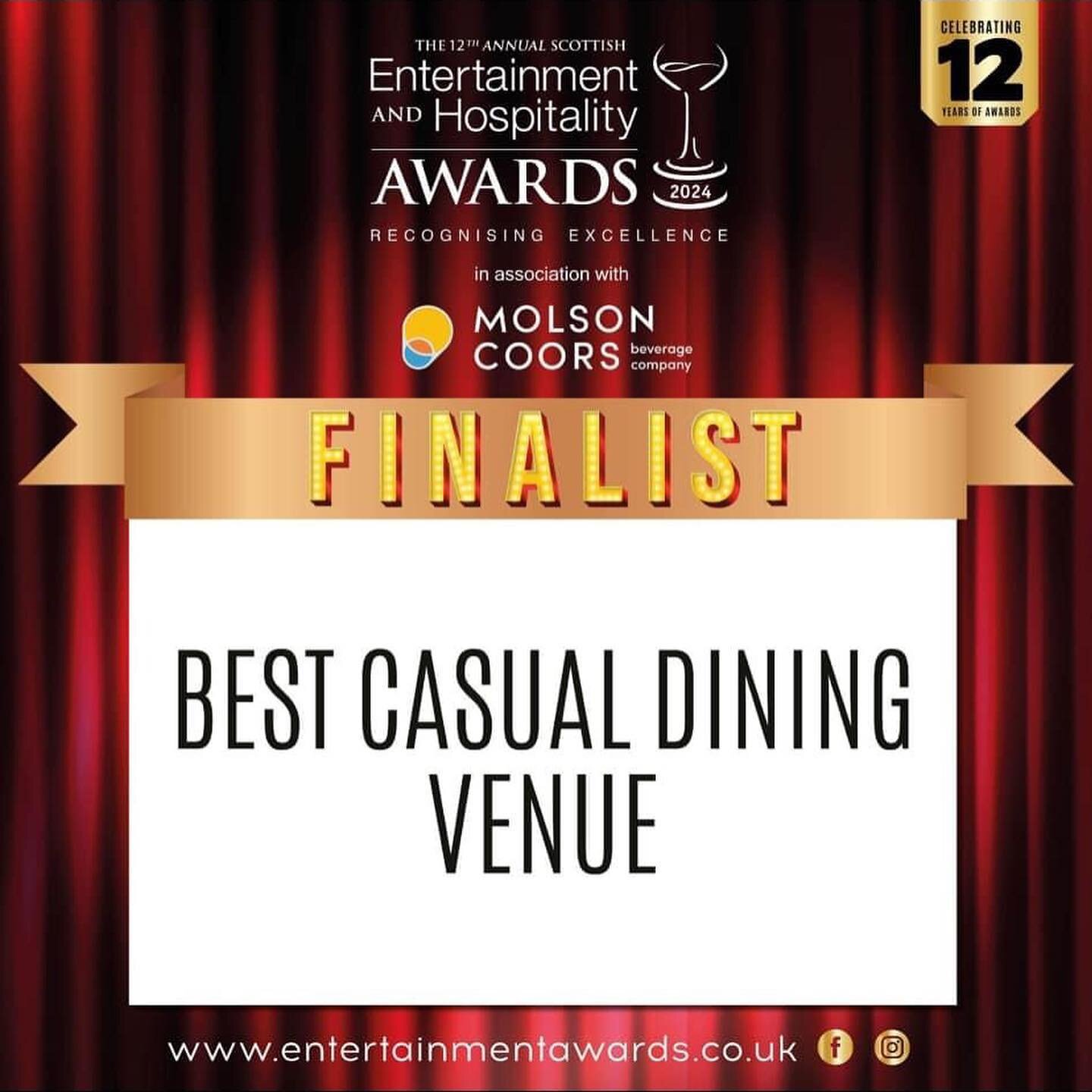 Well this was some news to wake up to yesterday morning!!

We are absolutely over the moon to be finalists for not 1 but 2 awards in the Scottish Entertainment Awards 🙌🏻

This wouldn&rsquo;t have been possible without our amazing team of staff and 