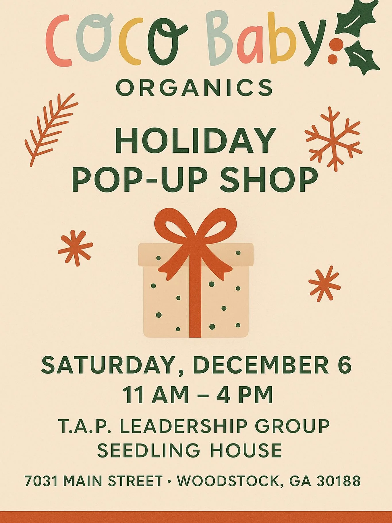 HOLIDAY POP-UP SHOP - Coco Baby Organics