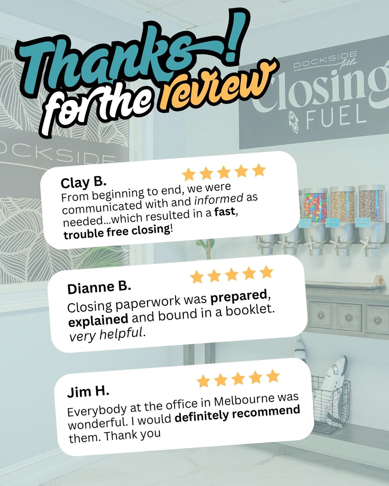 ⭐️⭐️⭐️⭐️⭐️ We’re proud to deliver the Dockside Difference, because “Top Rated” isn’t just a label—it’s our standard. We’re proud to provide exceptional communication, care, and celebration for every client we