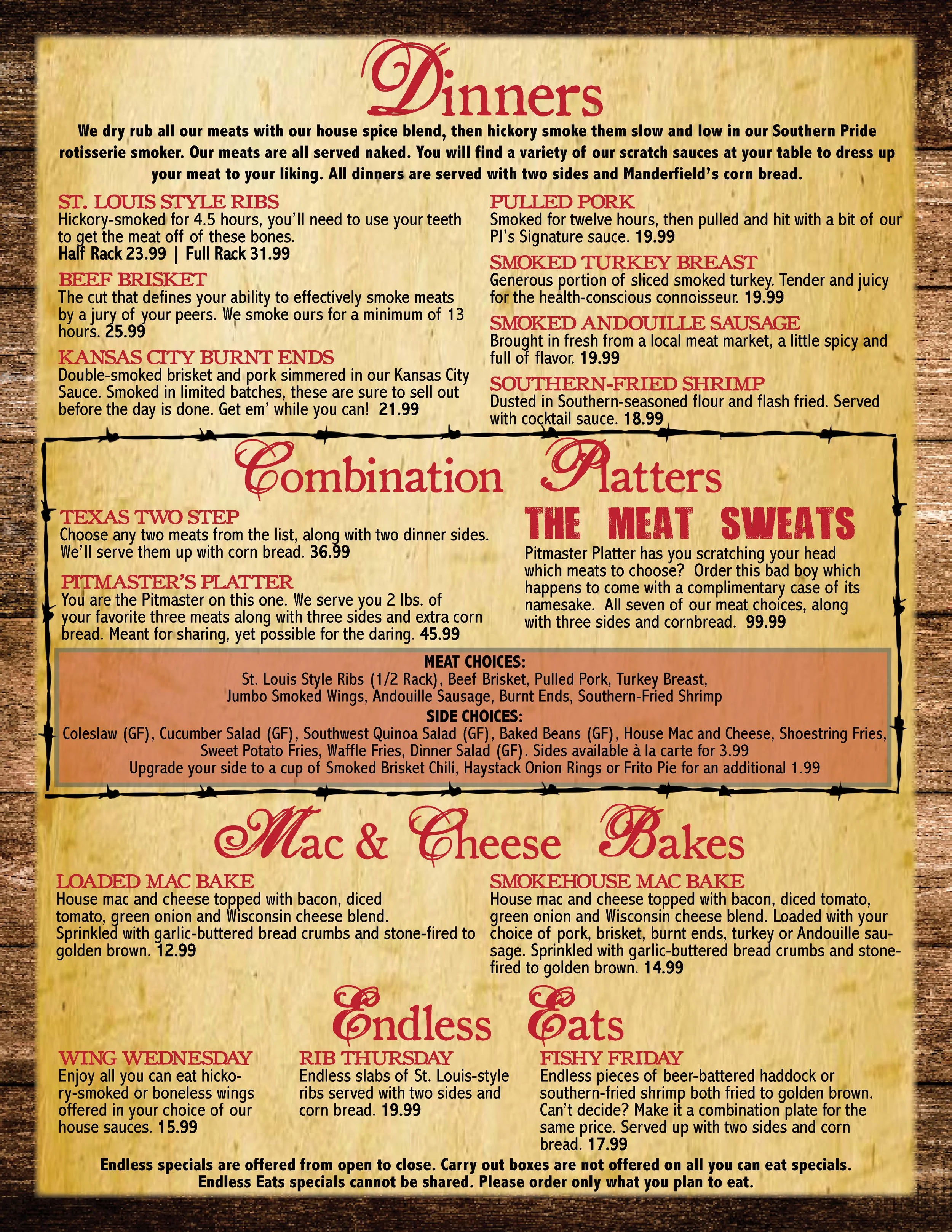 Menu — Parker John's BBQ & Pizza(04)