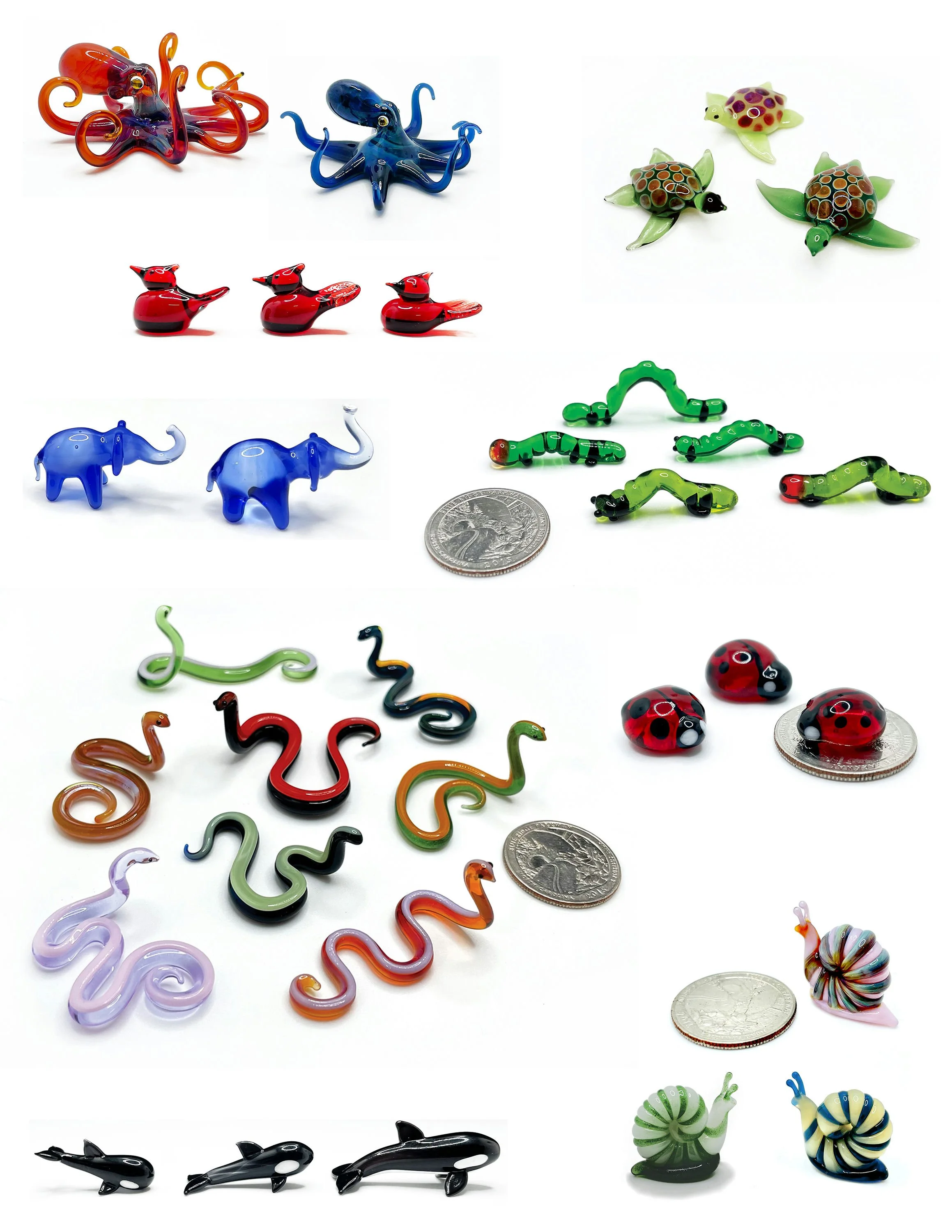 Madeline & Ori Shir  Shir Glassworks combines the inspirations of Madeline and Ori Shir to create uniquely whimsical and intricate glasswork. Madeline's focus is flamework, shaping molten glass at a torch for creations ranging from sculptural ornamen