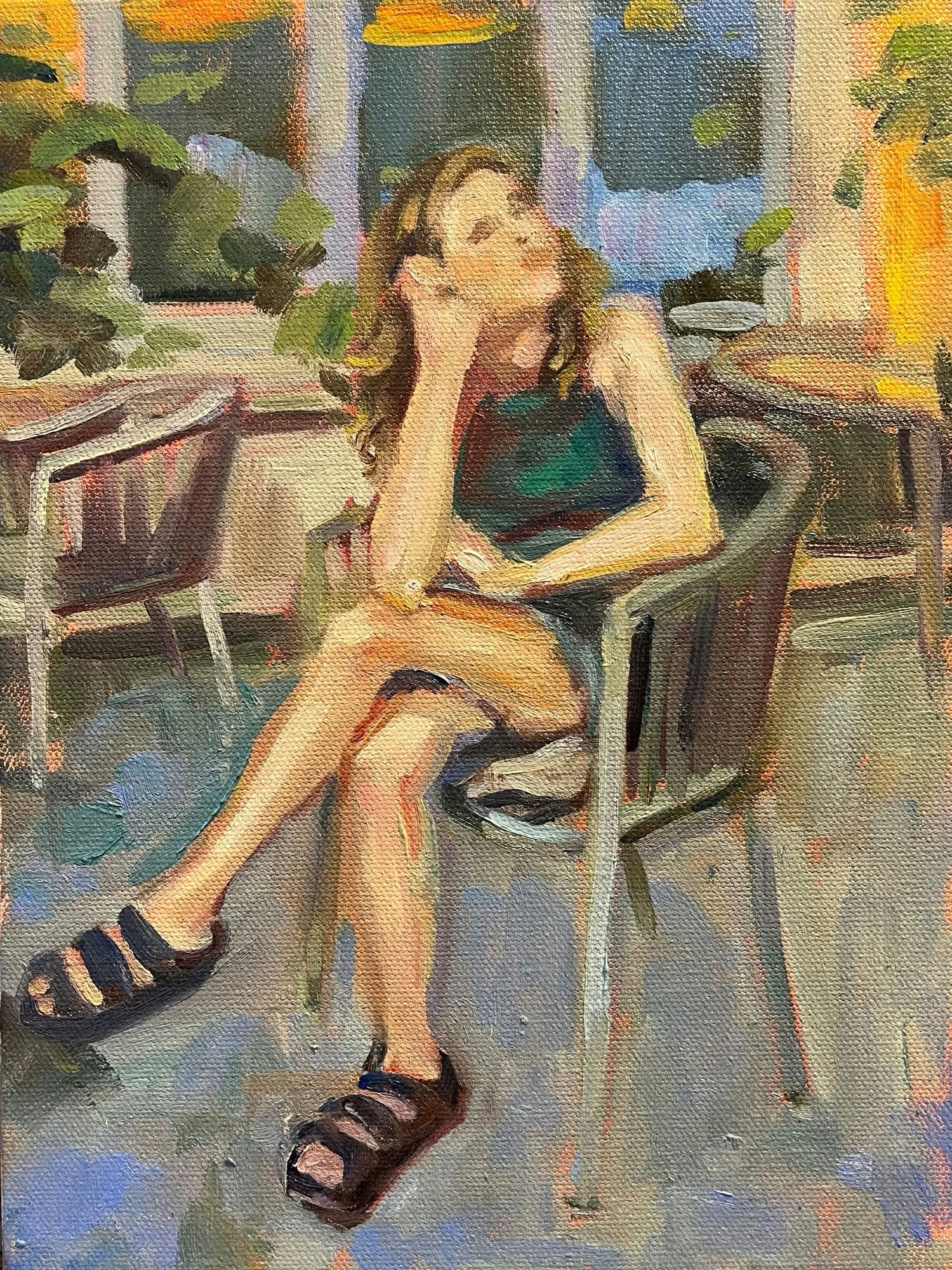 Heidi Mann  My artistic process begins when I see something that compels me. For example, light casting shadows and creating shapes, the pattern of leaves in a garden, or the juxtaposition between a figure and its background. I seek to create images 