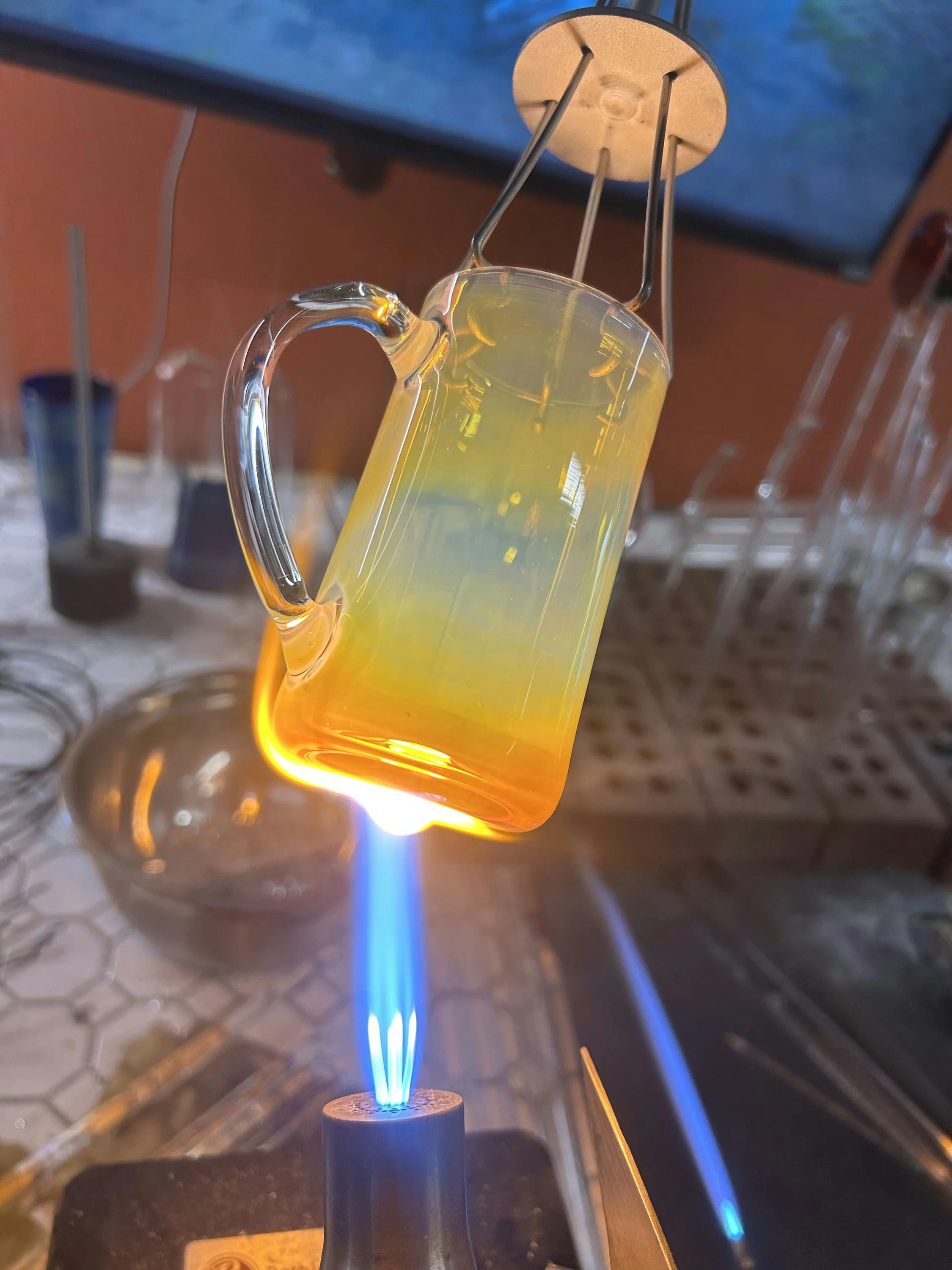 Lucas Land  Today, every piece I make is hand-blown, silver-infused, and crafted without molds. Each one is a singular object—made to shift with light, use, and time. It’s functional art for everyday life, and a reflection of everything I’ve learned 