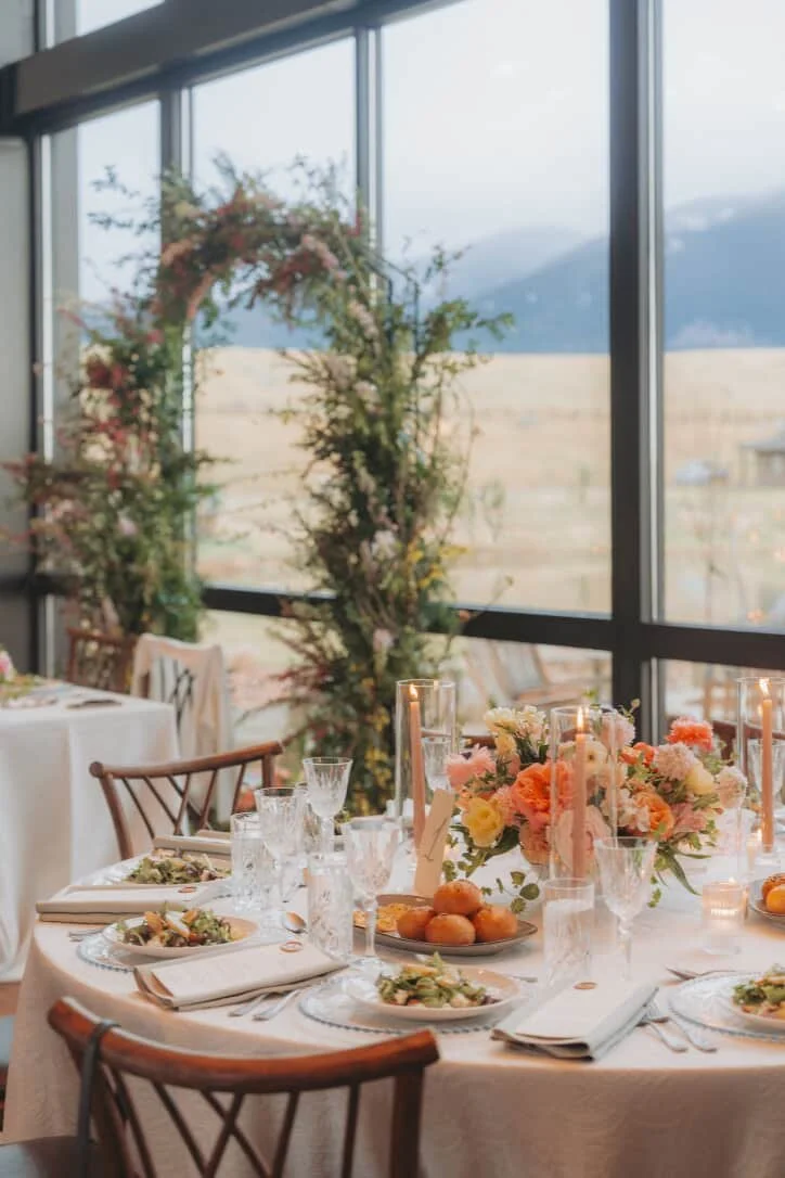 Florally Sage Lodge Destination Wedding Mountain Ceremony flowers and reception flowers