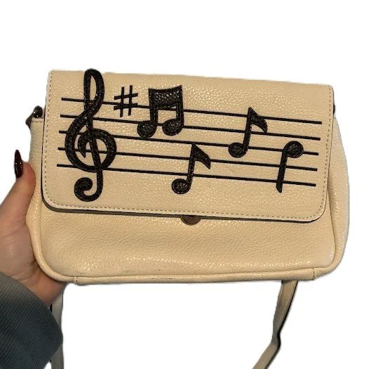 Black and White Music Note Purse
