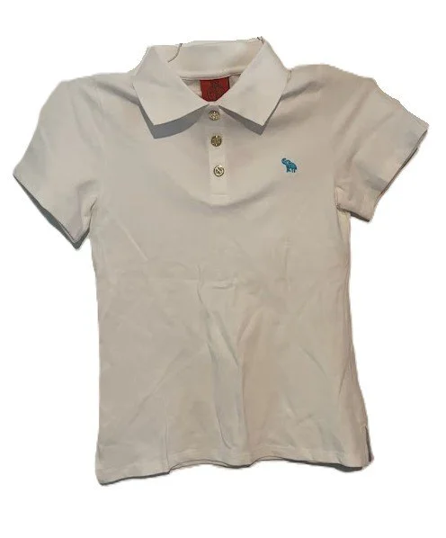 Kids White Polo with Gold Buttons