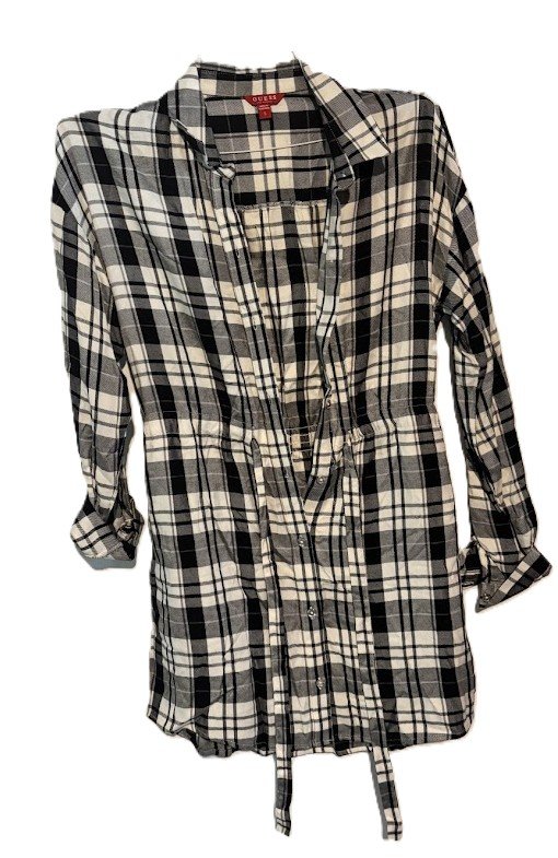 Guess Black and White Checkered Shirt