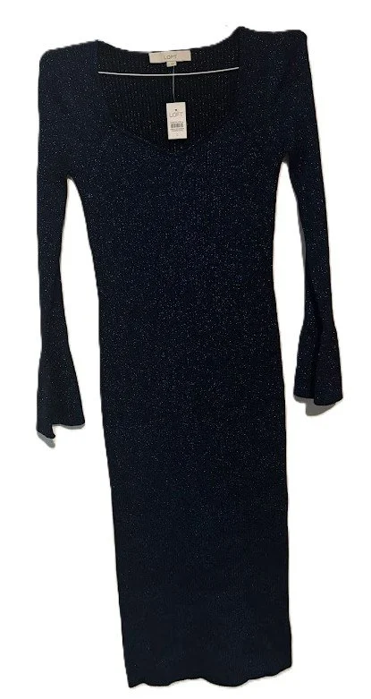 Loft Navy Blue Sparkle Dress