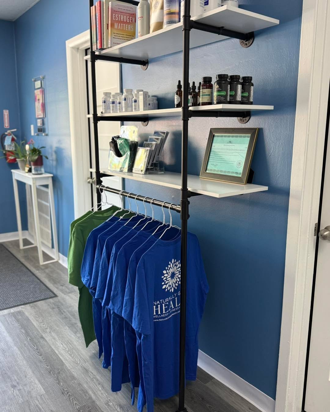 ✨ Our new product shelving is up and so beautiful! ✨

We&rsquo;re so excited to finally have everything organized and on display at our studio! Our shelves are now stocked with your favorite wellness essentials... including supplements, shirts, grip 