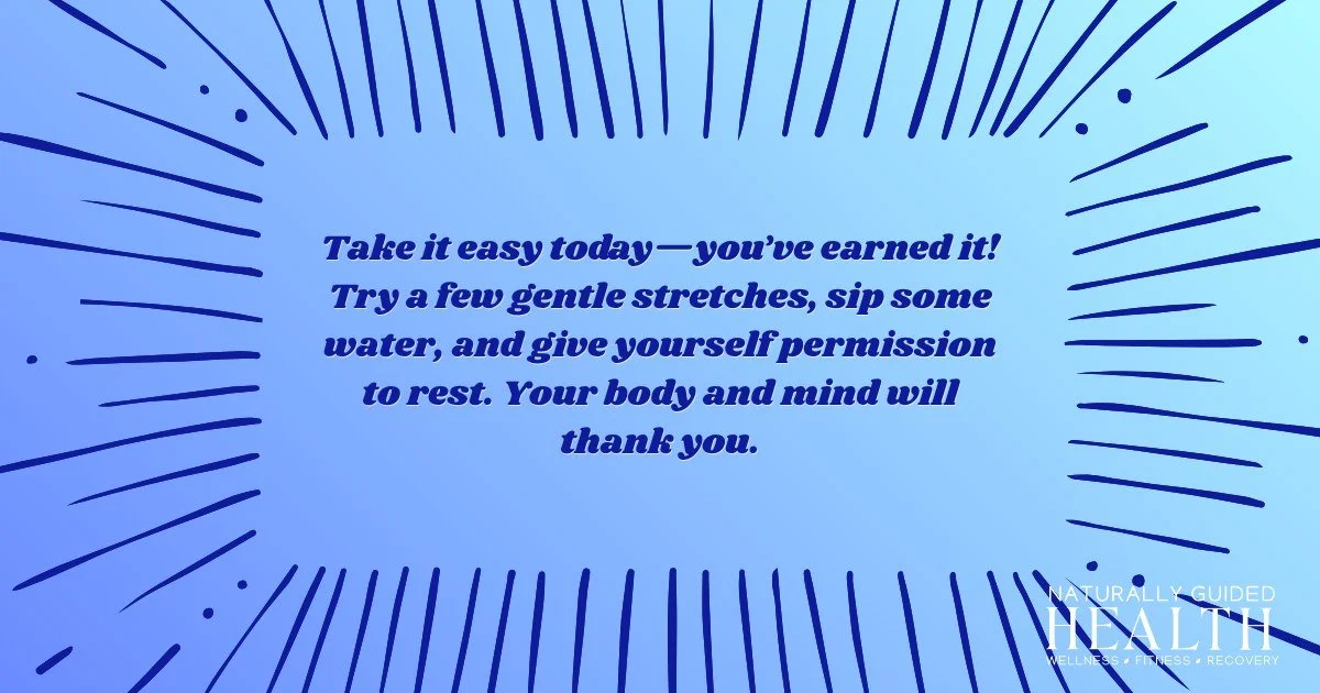 Take it easy today&mdash;you&rsquo;ve earned it 🌿 Try a few gentle stretches, sip some water, and give yourself permission to rest. Your body and mind will thank you. #SlowDownSunday #SelfCareSunday #RelaxAndRecharge  #WellnessJourney #HealthyLiving