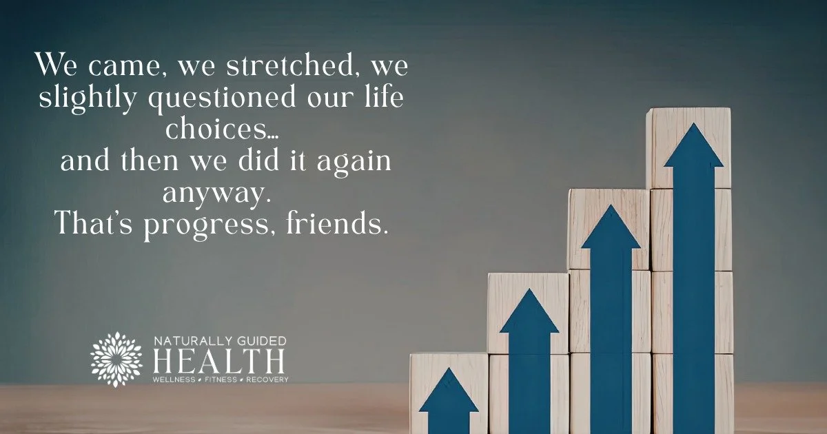We came, we stretched, we slightly questioned our life choices&hellip;
 and then we did it again anyway. 
That&rsquo;s progress, friends.
#NaturallyGuidedHealthMS #NaturallyGuidedHealth  #oceansprings #StrongerTogether #community