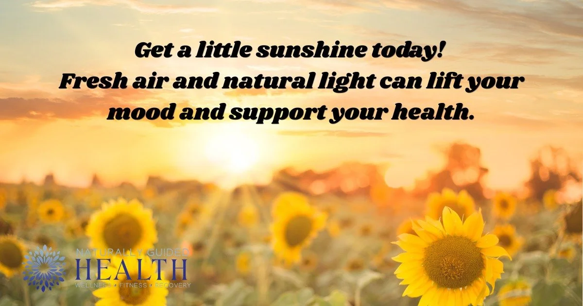 Get a little sunshine today! Fresh air and natural light can lift your mood and support your health. #NaturallyGuidedHealthMS  #NaturallyGuidedHealth #StrongAtAnyAge  #oceansprings #startyourdayright