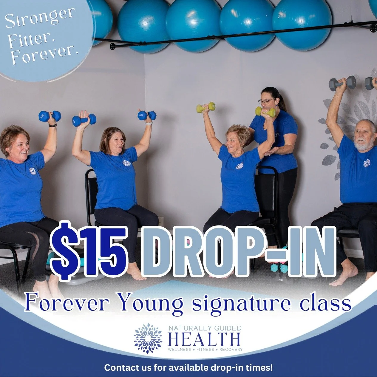 Did you know you can drop into our signature Forever Young class? We have spots available tomorrow! 👀

If you&rsquo;re looking to improve your balance, strength, cognition, posture, or flexibility... this is your class!💙

Come move your body and fe