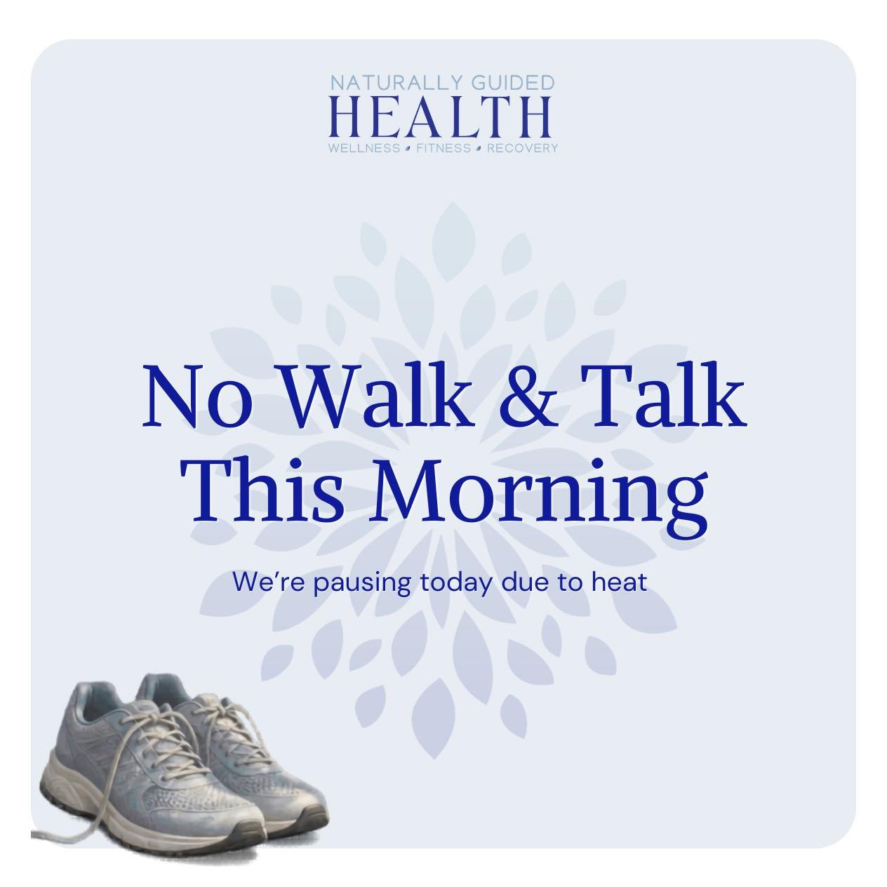 No Walk &amp; Talk this morning due to the heat! ☀️

But don&rsquo;t skip your movement today! Come stay cool with us indoors! 💙
Drop in to Forever Young Burn at 10:30am for just $15 and get your workout in! 

Grab your spot and join us this morning