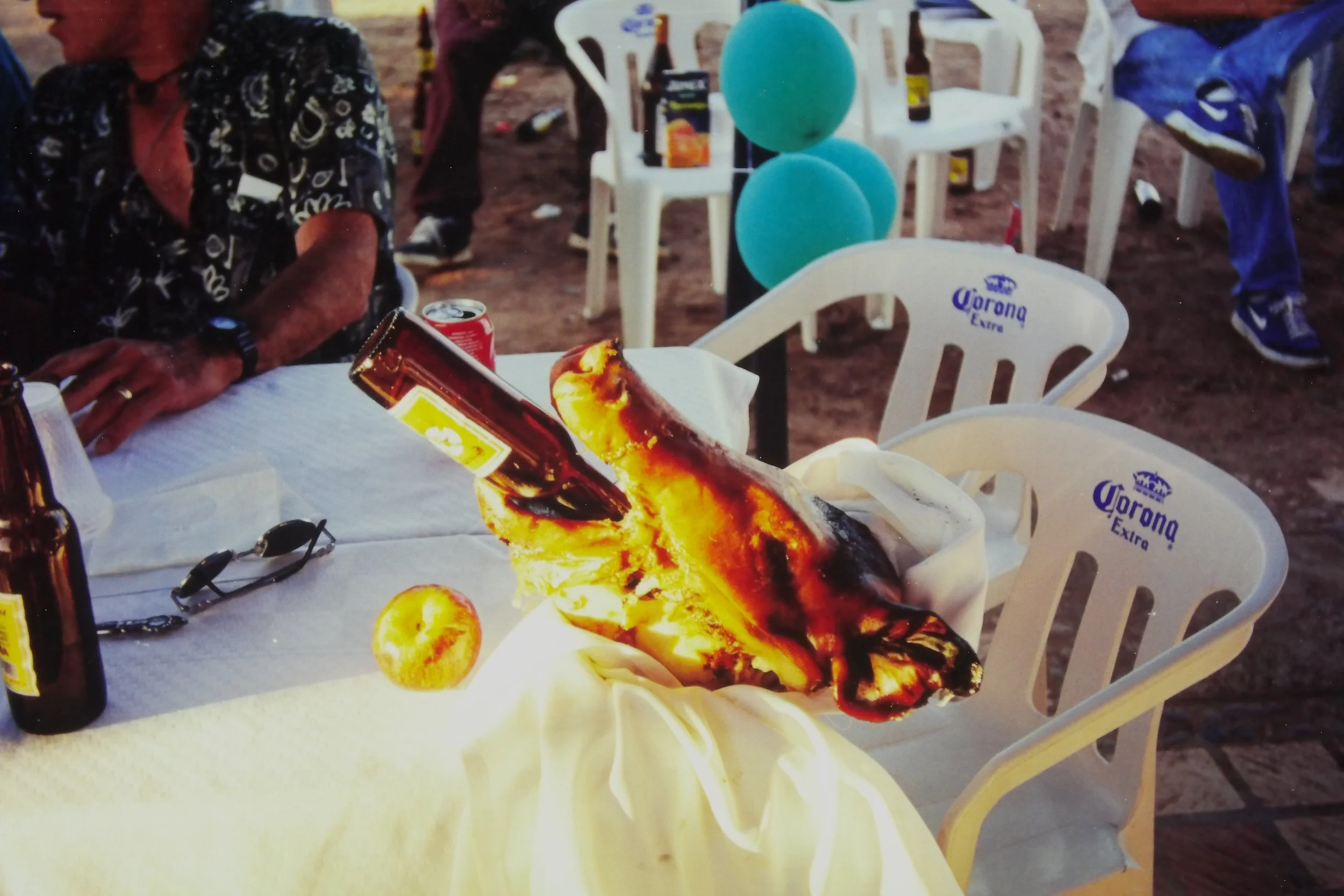 3.17.98 St Pattys Pig w Beer.JPG