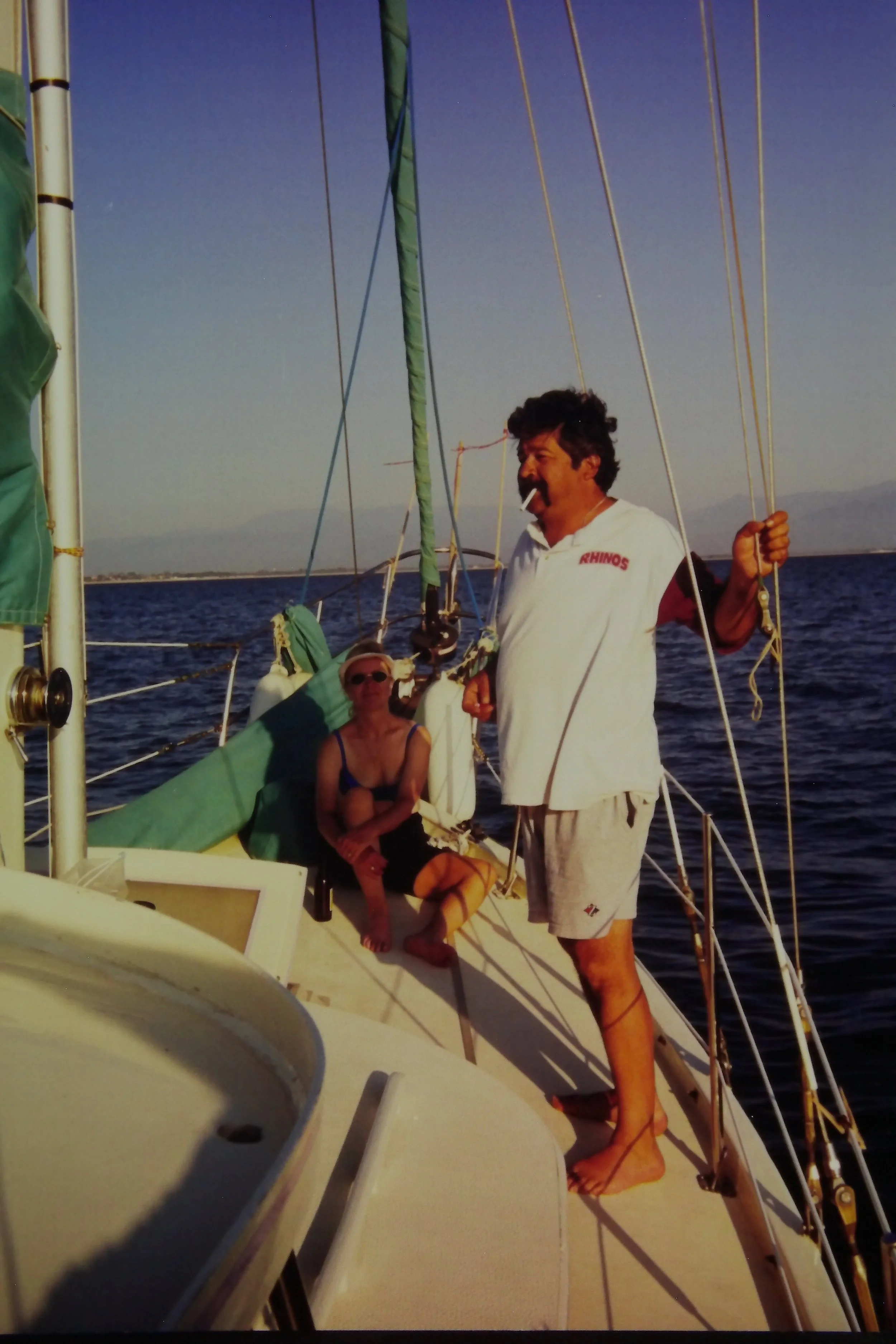 3.3.99 Barb & Richard underway.JPG