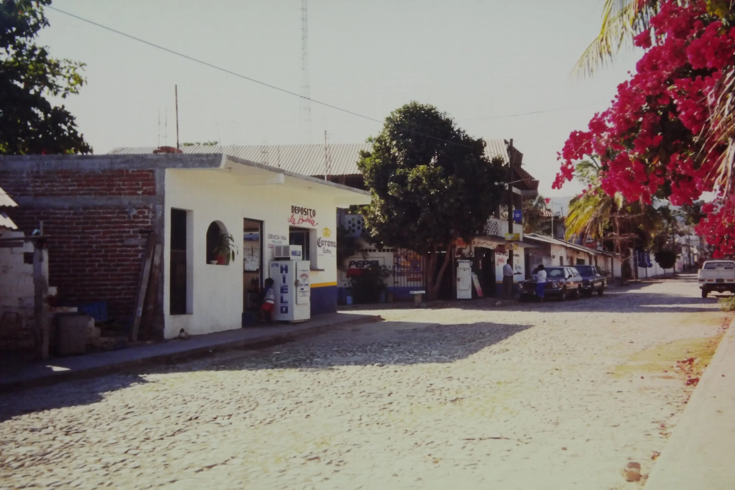 Looking up the street from Felipe's, toward town