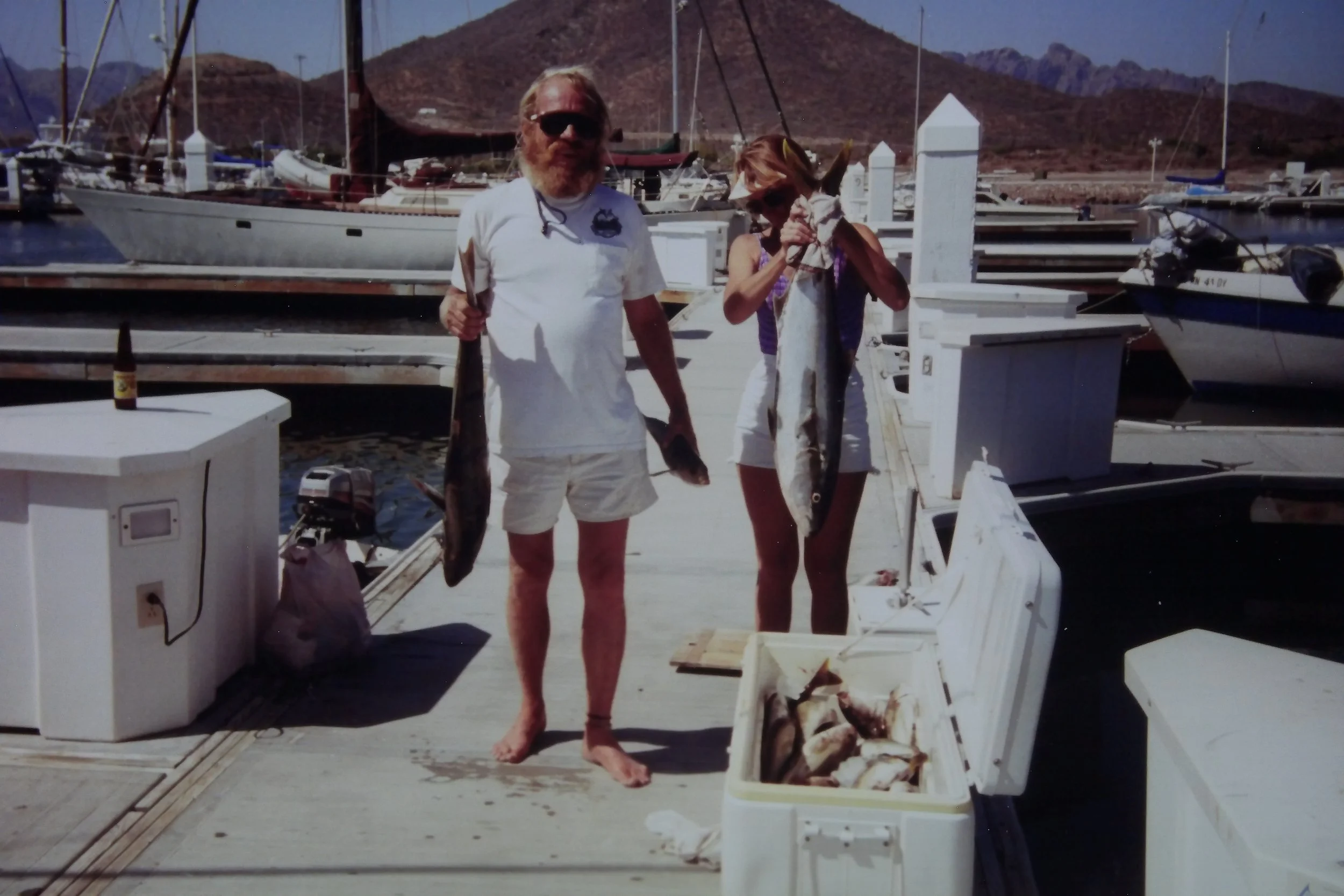 5.5.99 Dad & Mom w the day's haul.JPG