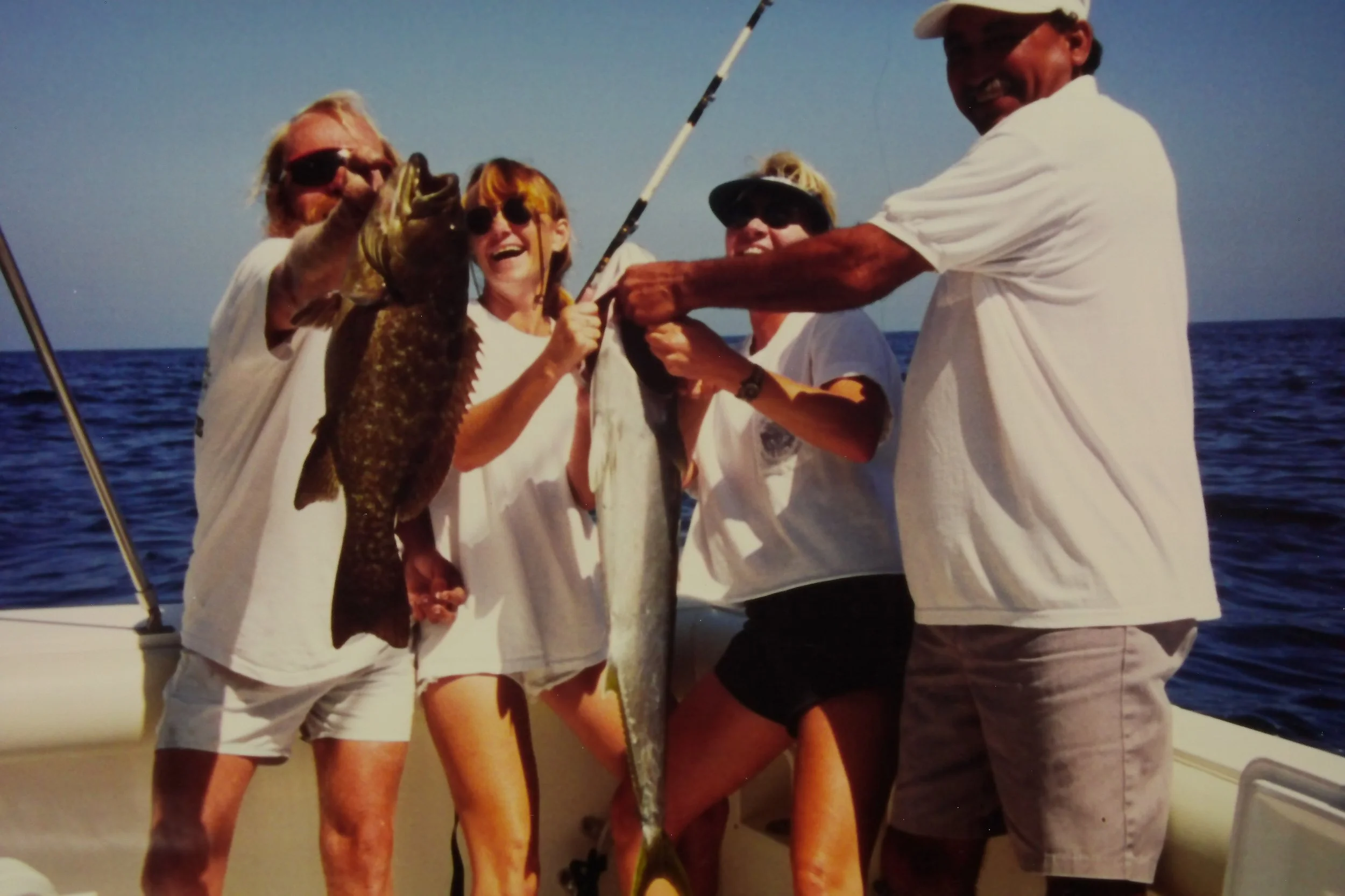 5.5.99 Dad, Mom, Trisha & Jose Fishing.JPG