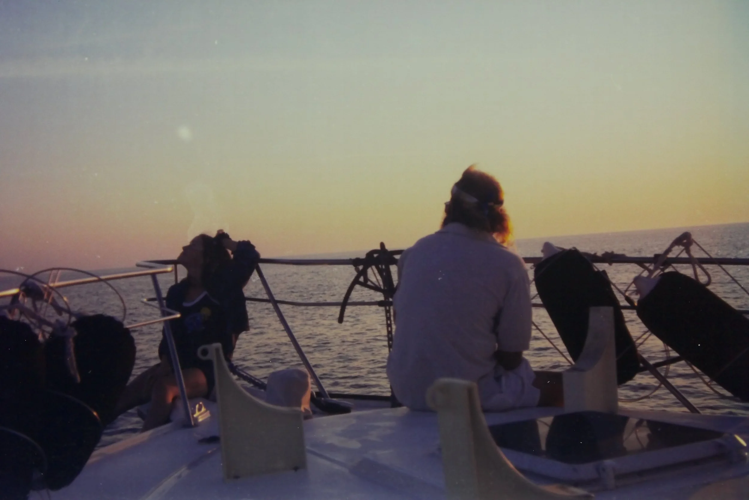 Me and Dad enjoying the sunset from the deck of Prime Time