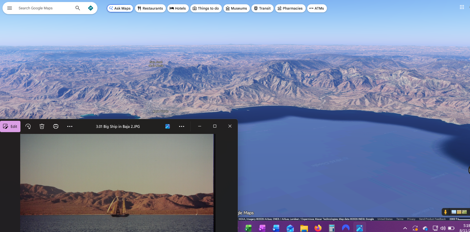 My other thought was farther south, north of Agua Verde. But I think Dad was right about Escondido