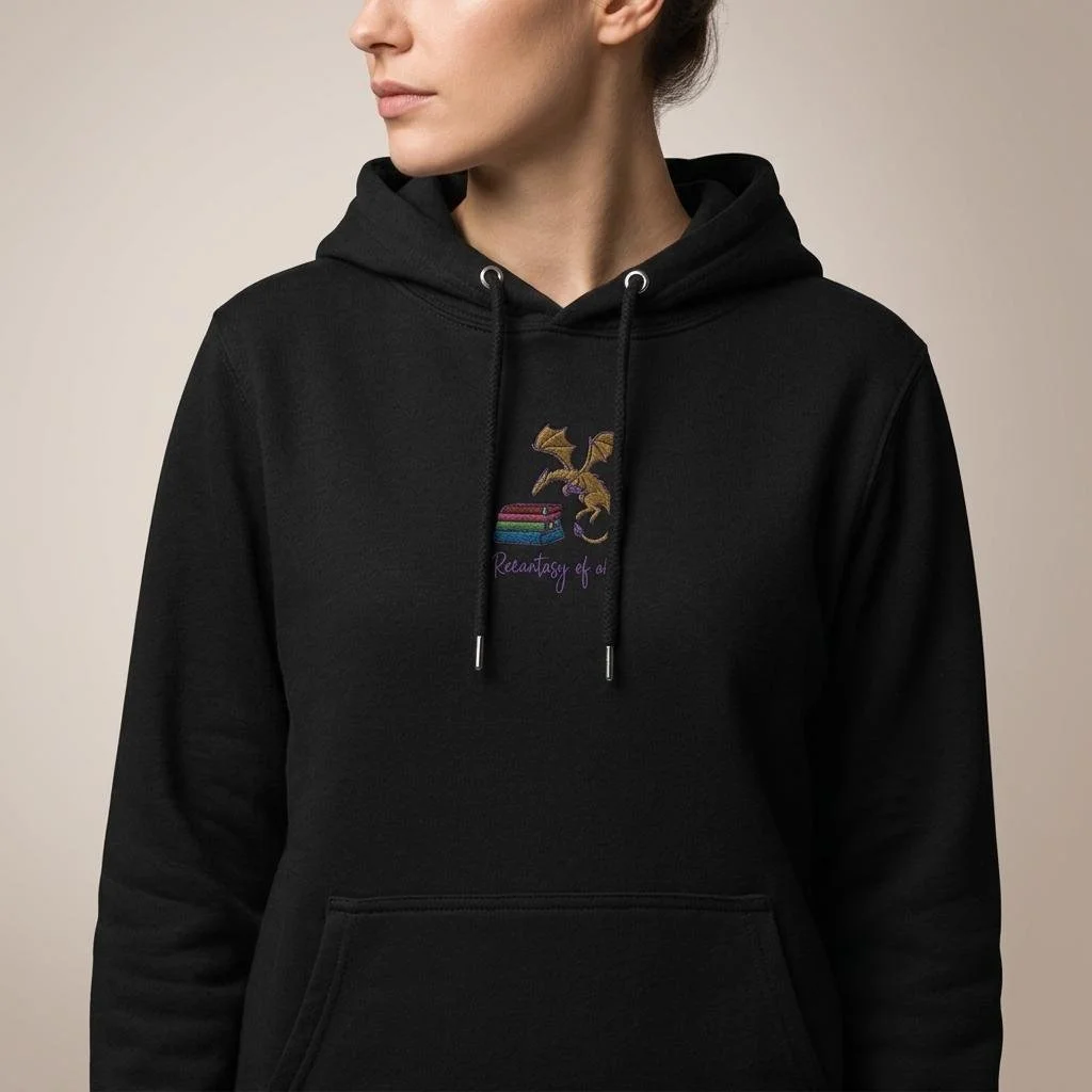 Romantasy Gal Embroidered Hoodie (Black)