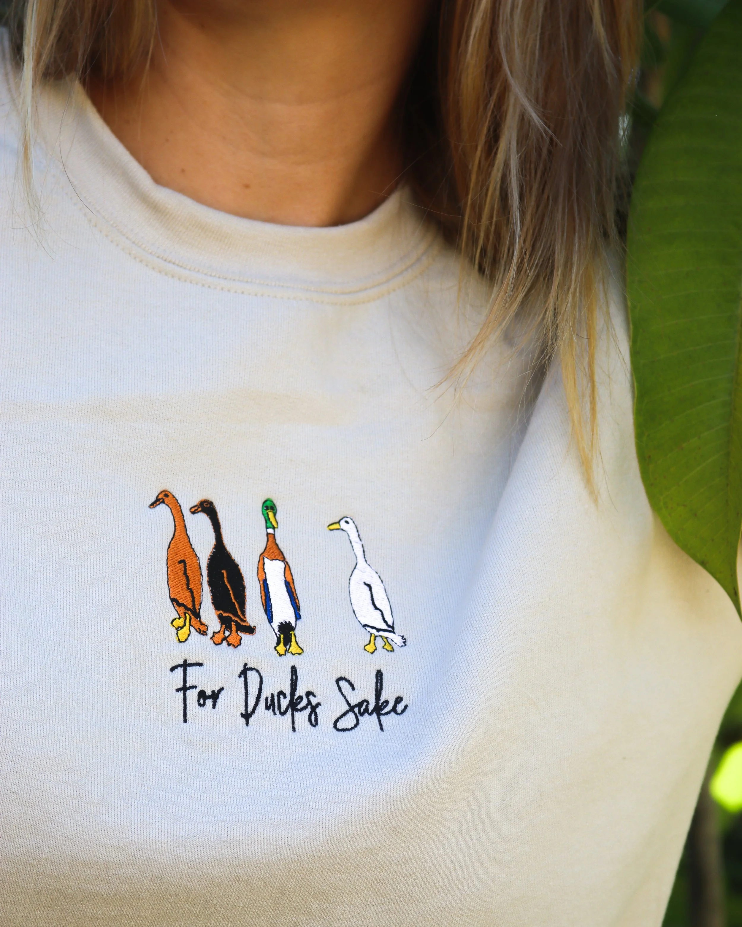 For Duck's Sake Embroidered Jumper (Sand)