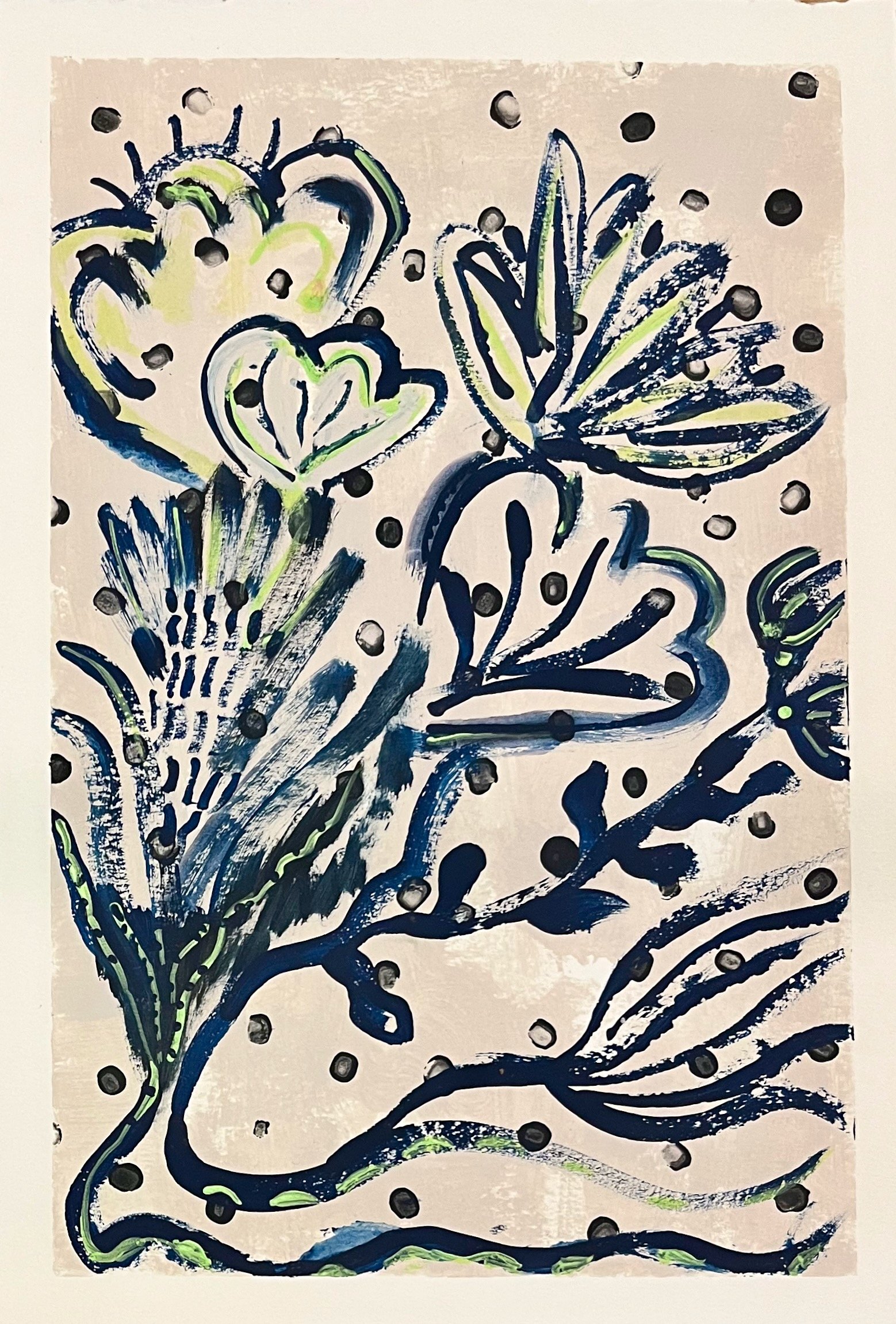 Blue Polkadot Floral