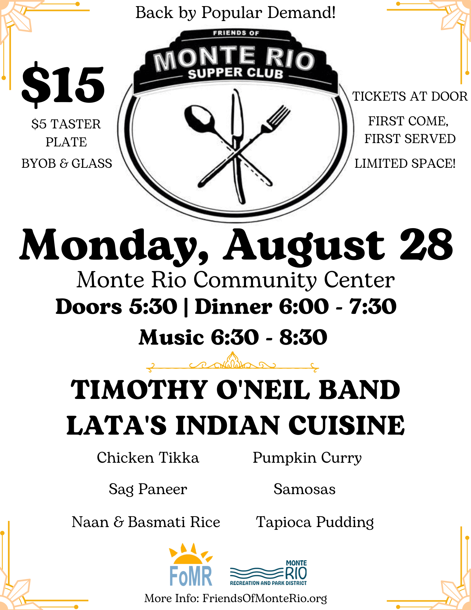 Supper Club — Friends of Monte Rio