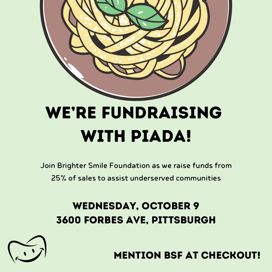 Bring a friend to Piada TODAY to support Brighter Smile Foundation! 25% of your meal helps make a positive impact. Don&rsquo;t forget to mention BSF at checkout!! 🍝✨
