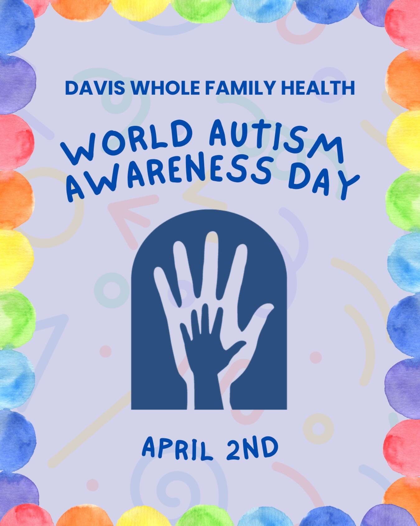 Today, Davis Whole Family Health goes BLUE in support of World Autism Awareness Day! 💙 Let's celebrate the uniqueness of every individual on the spectrum and promote understanding and acceptance in our community. Together, we can create a more inclu