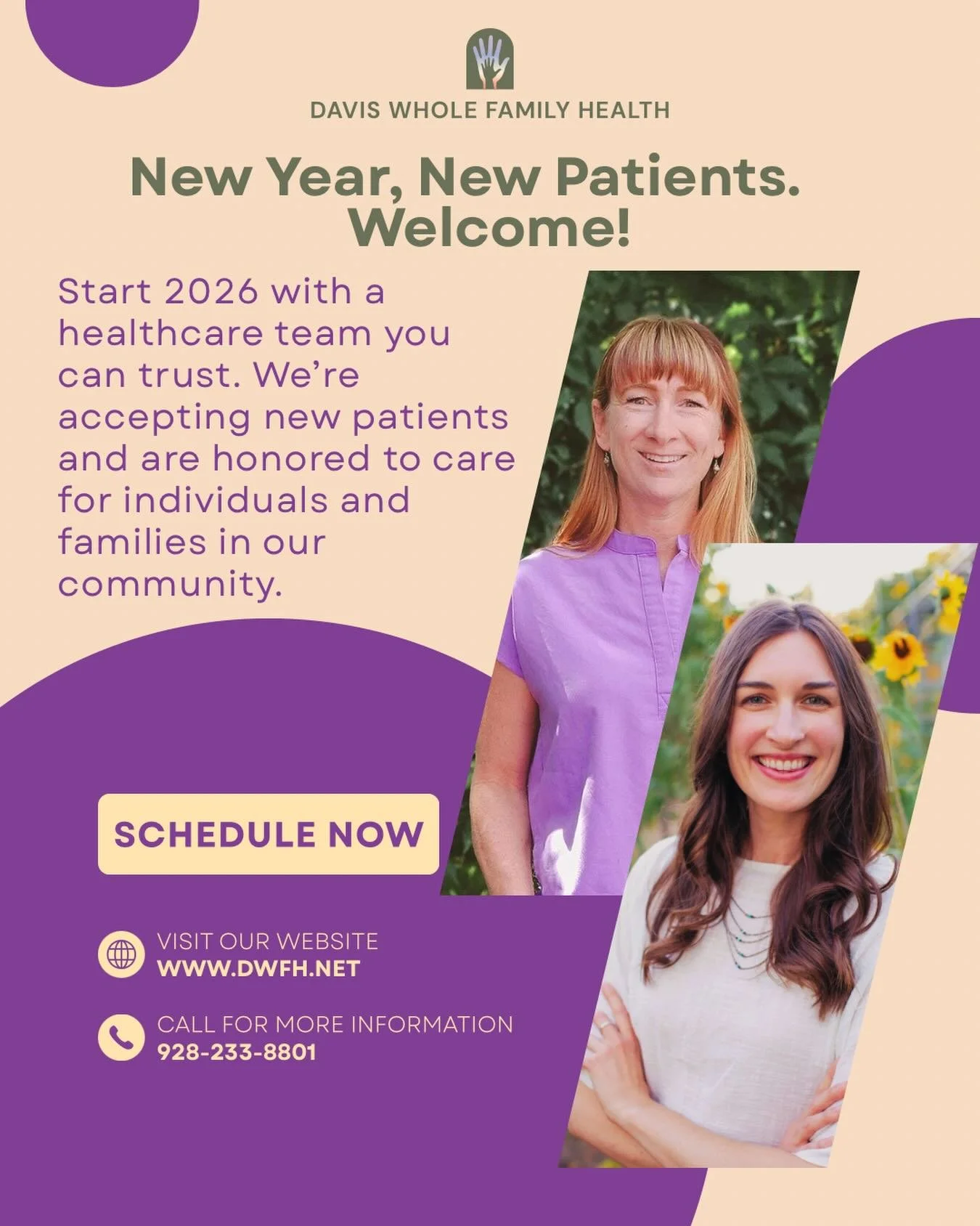 Caring for you and your family starts here. &hearts;️ 
#DWFH #DavisWholeFamilyHealth #Medicine #FamilyPractice #HappyNewYear