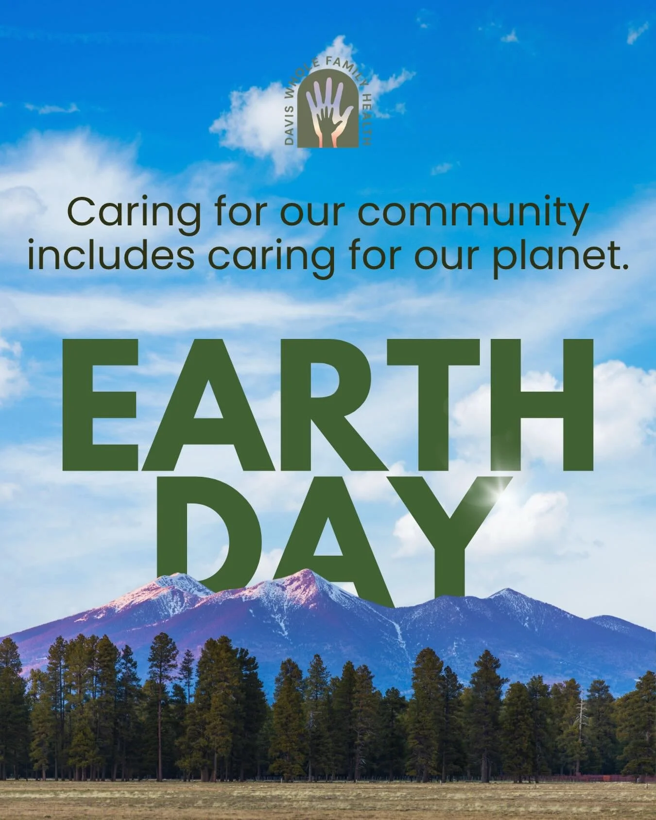 Happy Earth Day from Davis Whole Family Health 🌎💚
Today is a reminder that caring for our planet is also caring for our health, our communities, and future generations. Small actions can make a big difference!

#EarthDay #ProtectOurPlanet #Communit