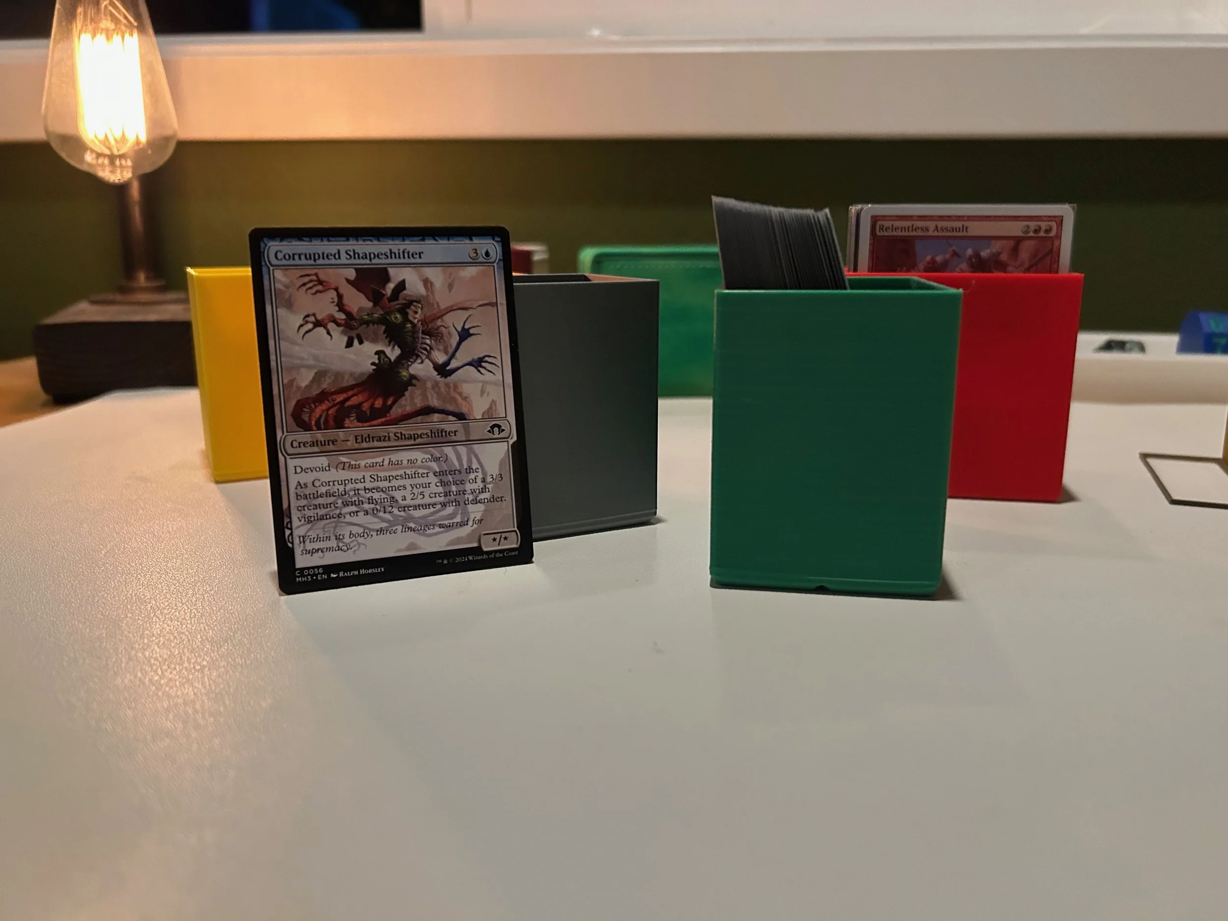 3D printed Trading Card Storage Box in multiple colors