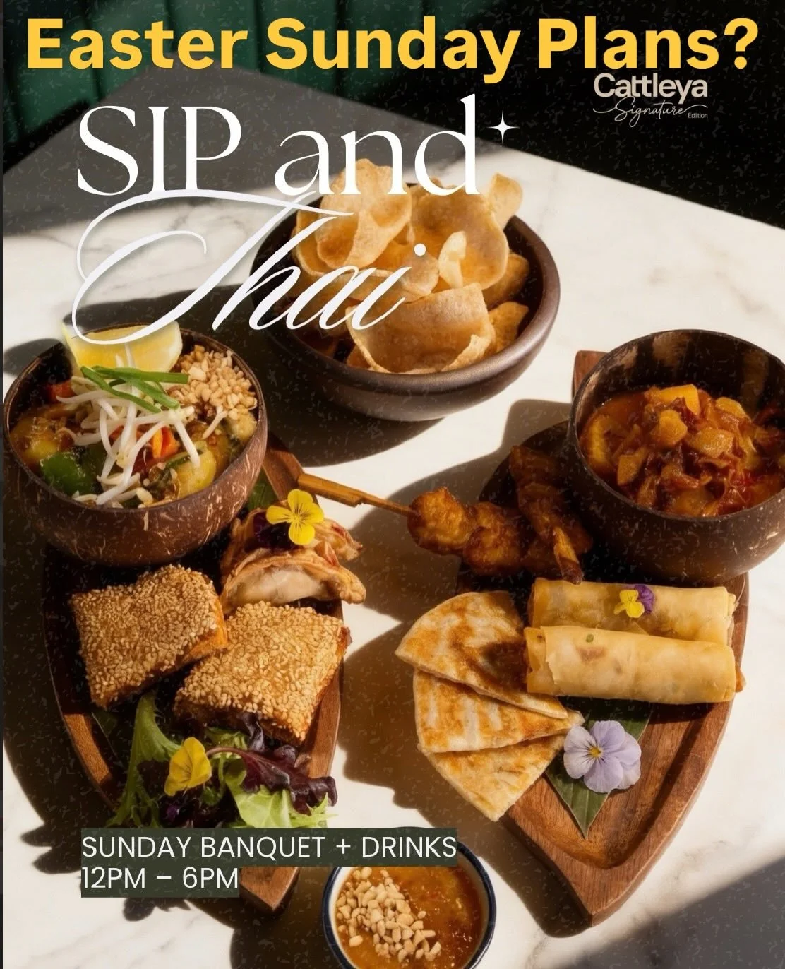 EASTER WEEKEND STARTS NOW 🐣🍸

Still planning Sunday? We&rsquo;ve got you covered.

Join us for our Sunday Banquet + Drinks &mdash; a curated spread of bold, share-style dishes paired with signature drinks, perfect for a long Easter catch-up.

🥢 Fl