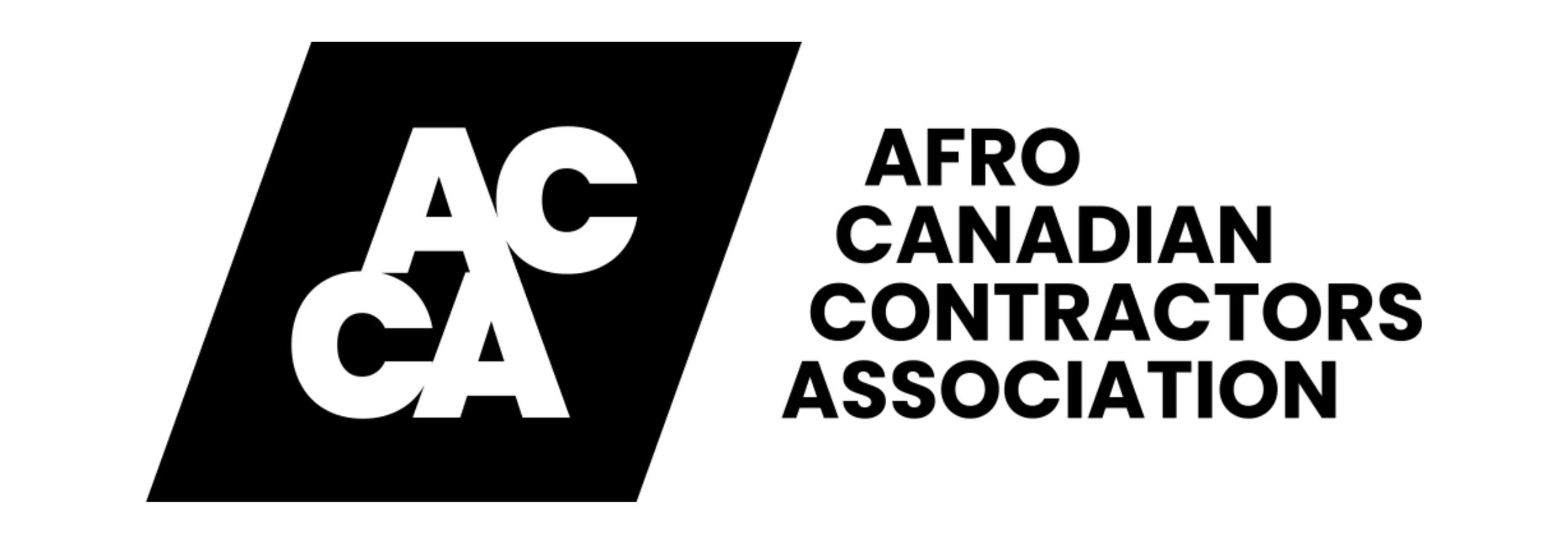Logo of the Afro Canadian Contractors Association, featuring bold black text on a white background.