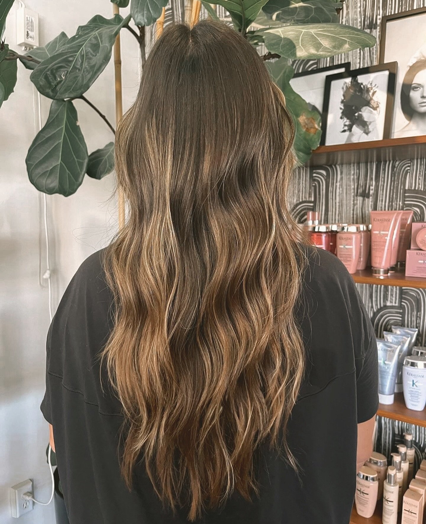 Hair selfie by @maeganmartinezhair in front of our Fig Leaf tree because it's 🌎 Day.