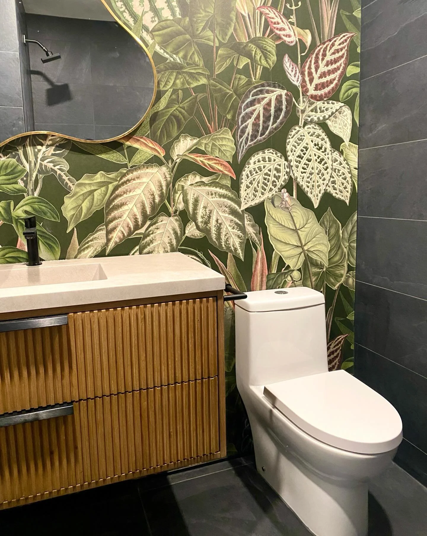 Fun bathroom overhaul for for some great clients in kits 🌴 

Dimmable led mirror backlit and under cabinet lighting for moody bath time. 🫡

#vancouvercontractor 
#echorenovations
#small business 
#bathroomreno