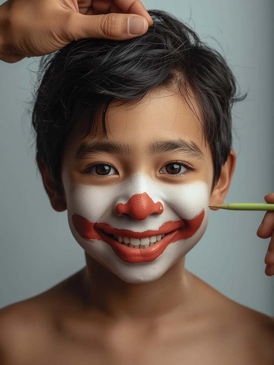 tutorial sequenze disegno passo dopo passo pagliaccio truccabimbi disegno su un bambino  sorridente passo dopo passo - immagine 350 dpi alta risoluzione immagine luminosa e chiara (2).jpg